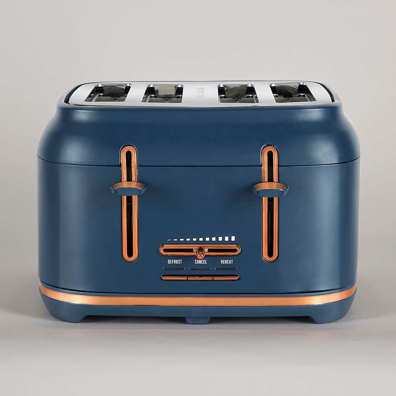 Dunelm Matt Navy Copper Kettle and Toaster Set