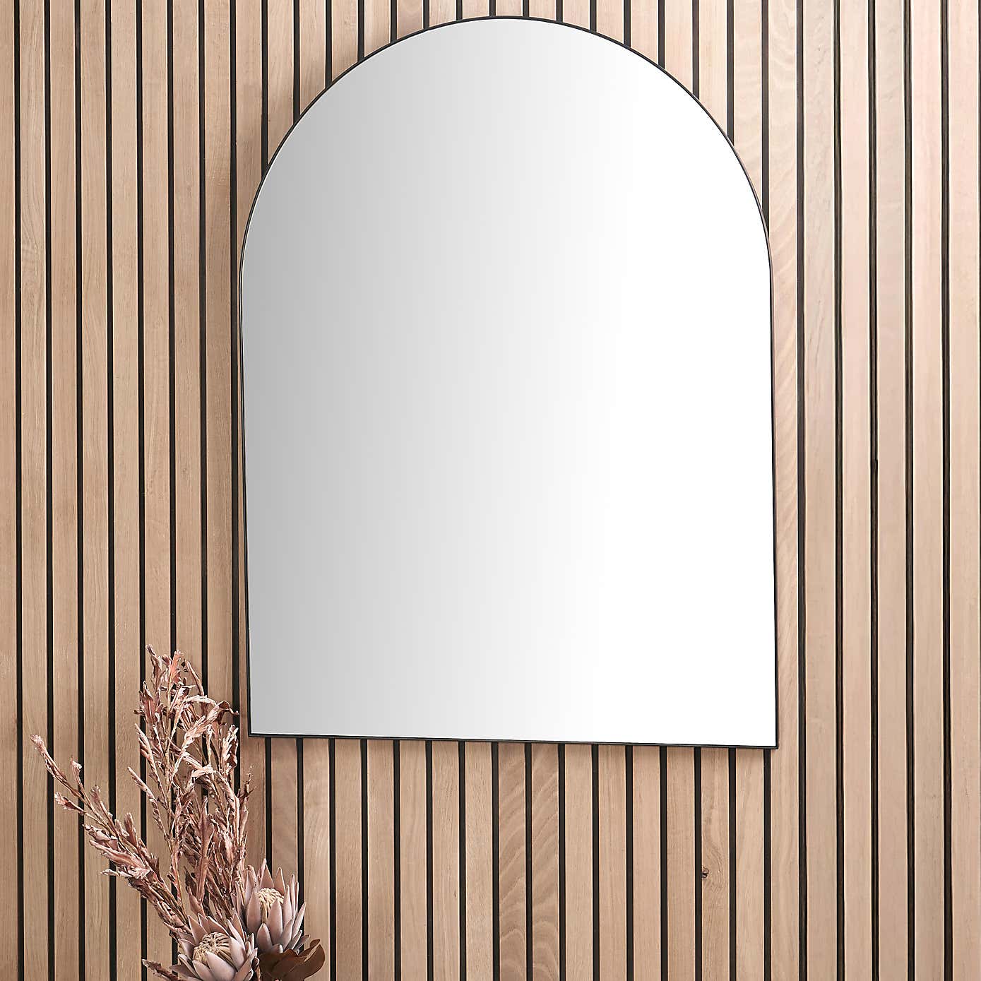 Metal Framed Arched Wall Mirror