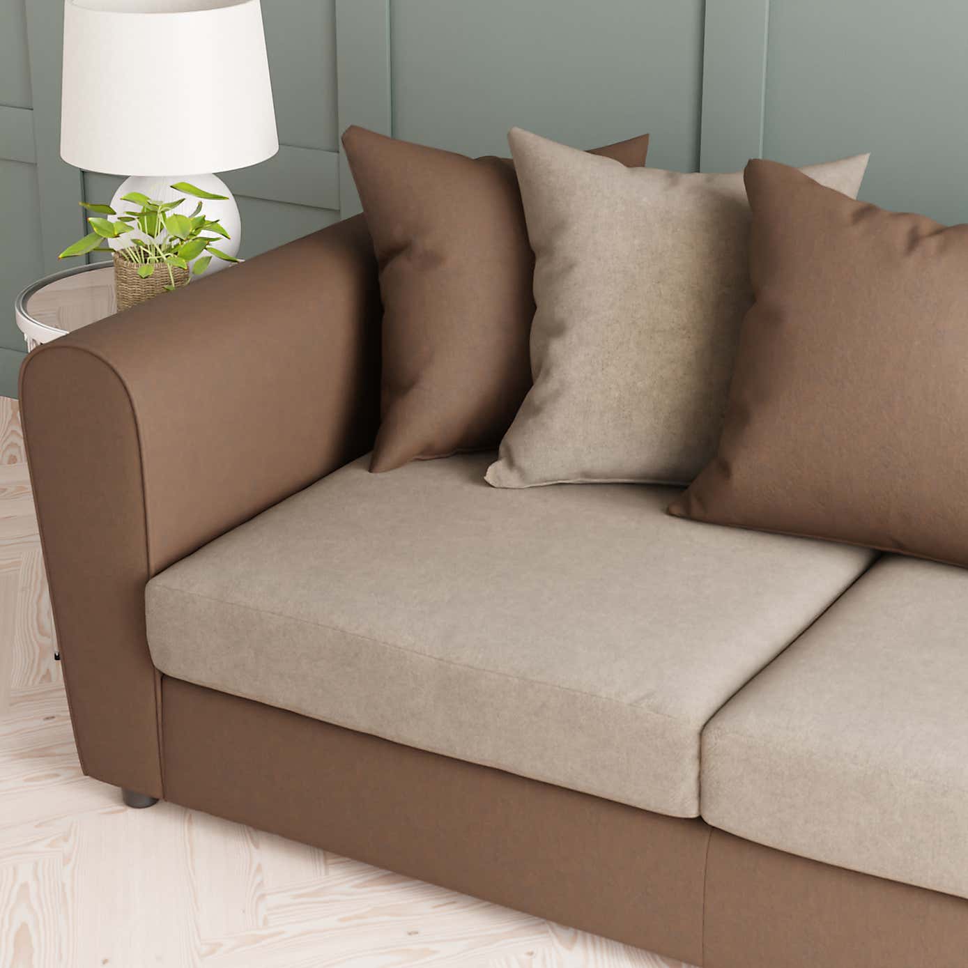 Blake Soft Faux Leather Combo 3 Seater Sofa