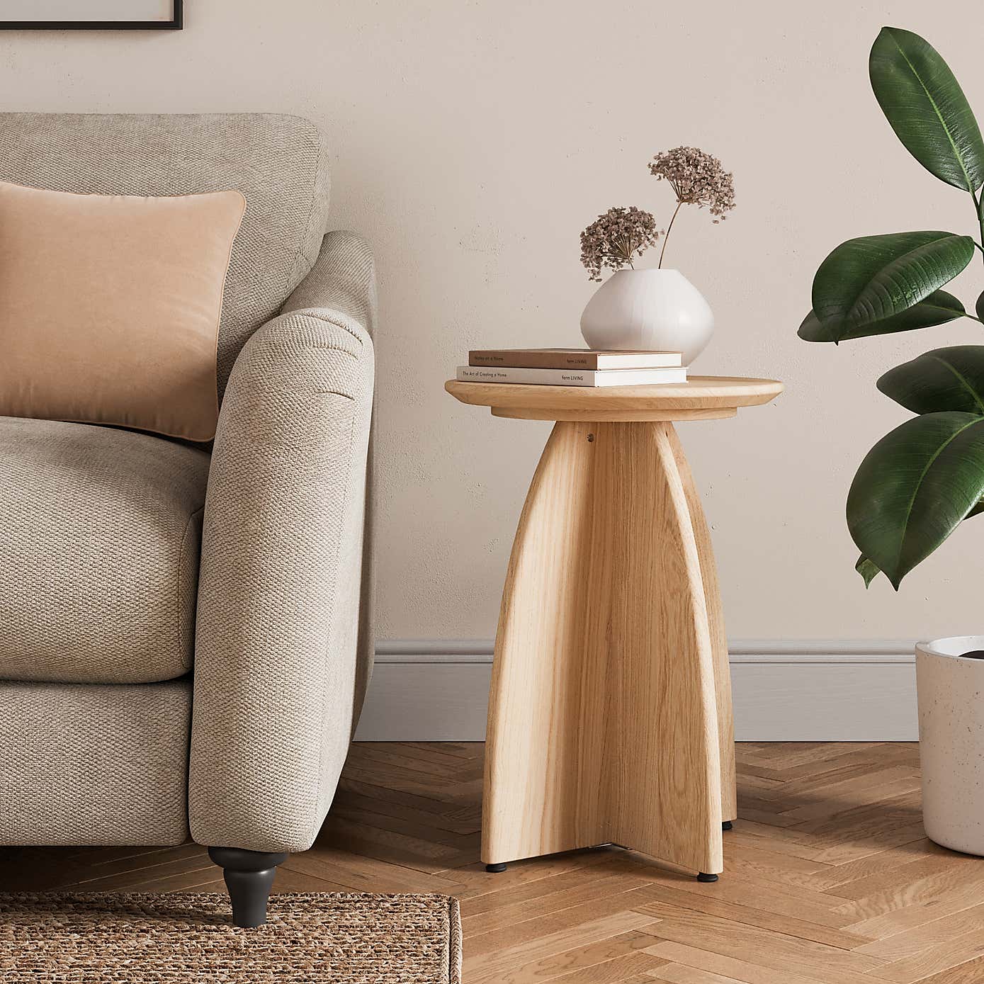 Effy Side Table, Natural Wood Effect