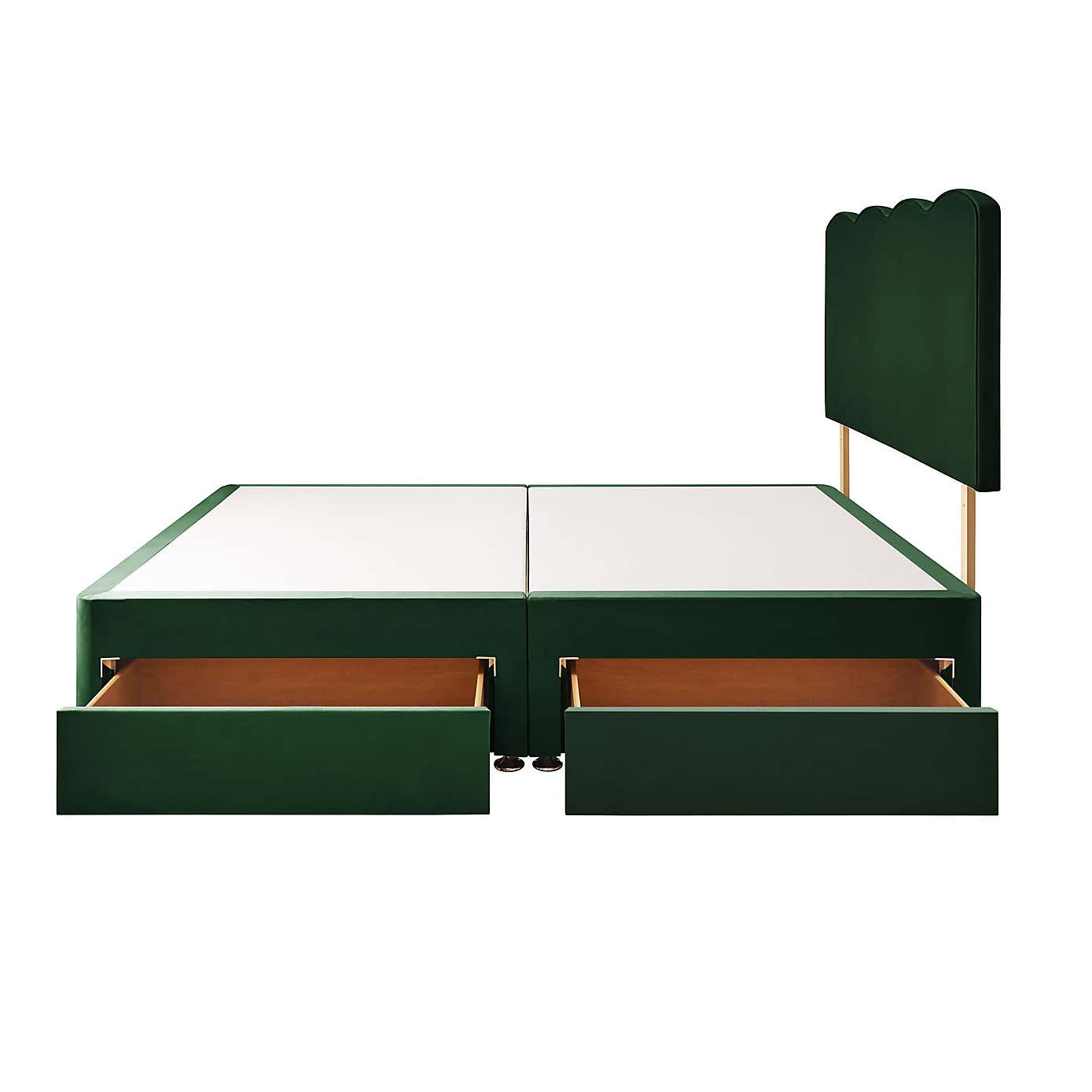 Silentnight 2 Drawer Divan Bed With Velvet Wave Headboard