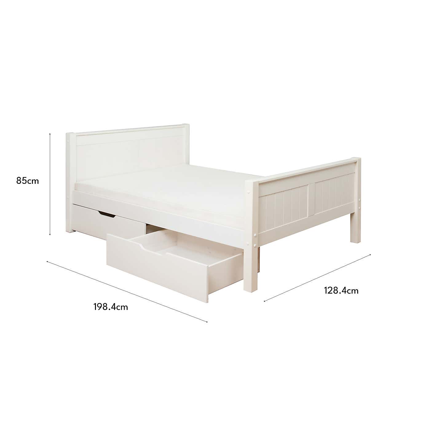 Stompa Pine Bed with 2 Underbed Drawers