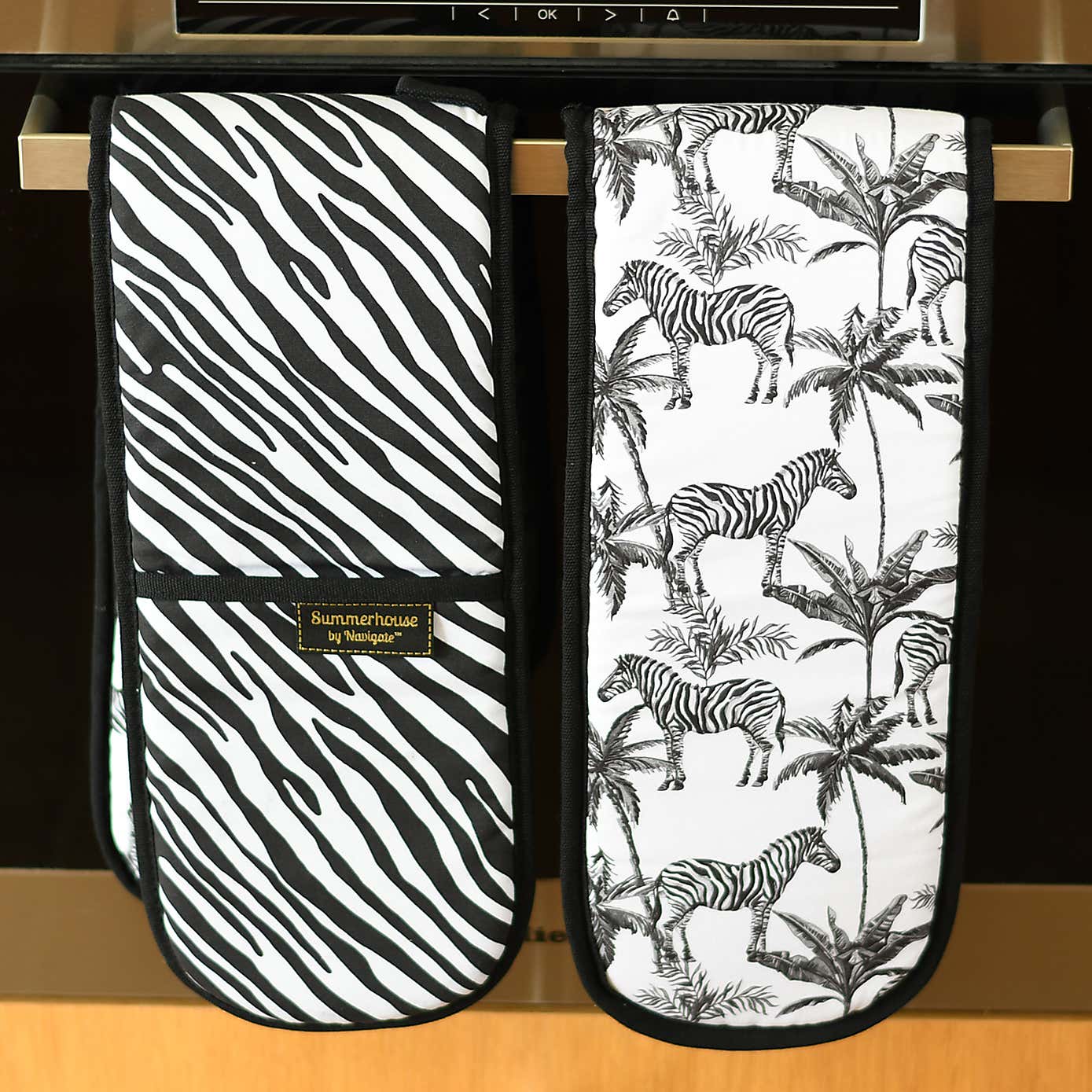 Madagascar Zebra Double Oven Gloves