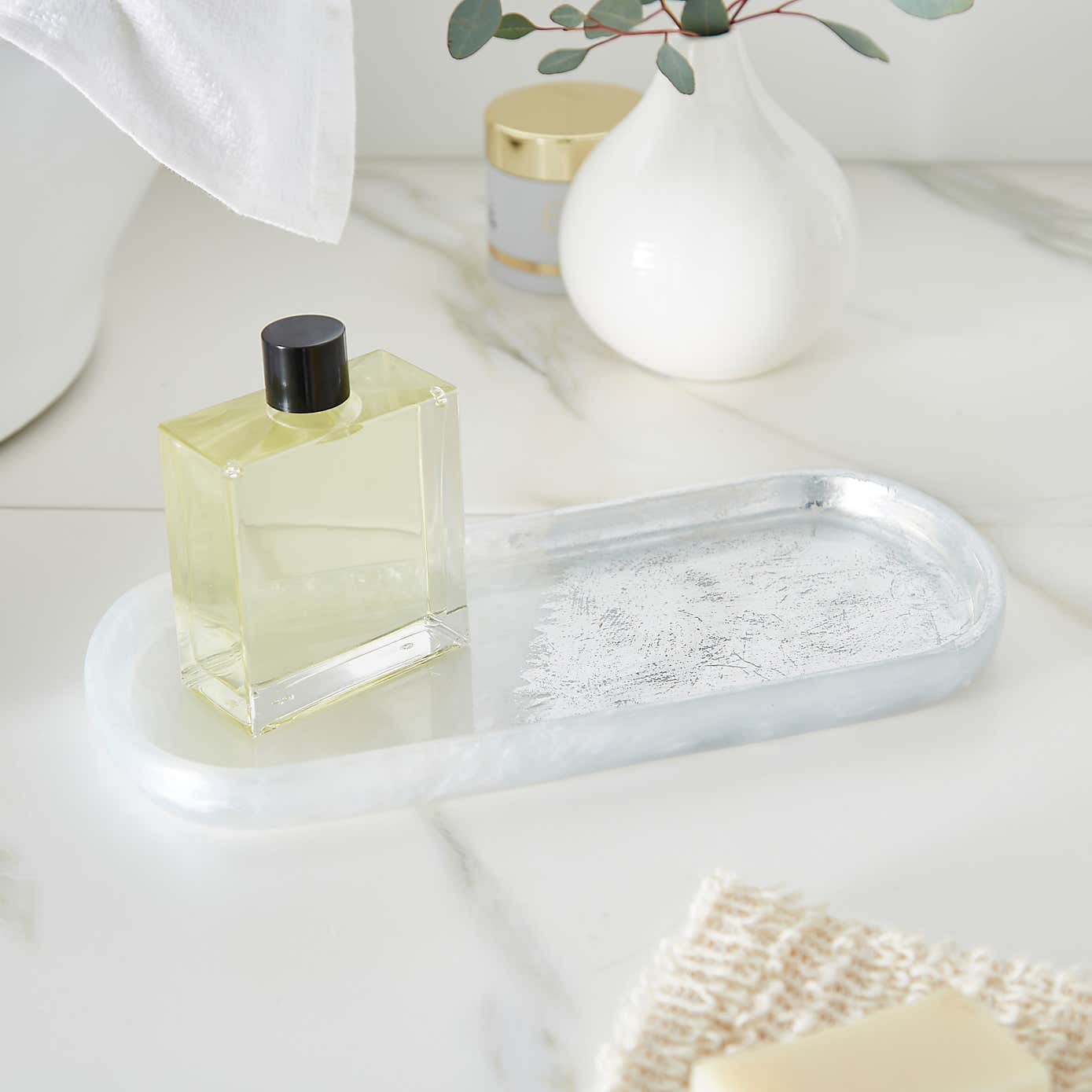 Glam Crackle Bathroom Accessories Set