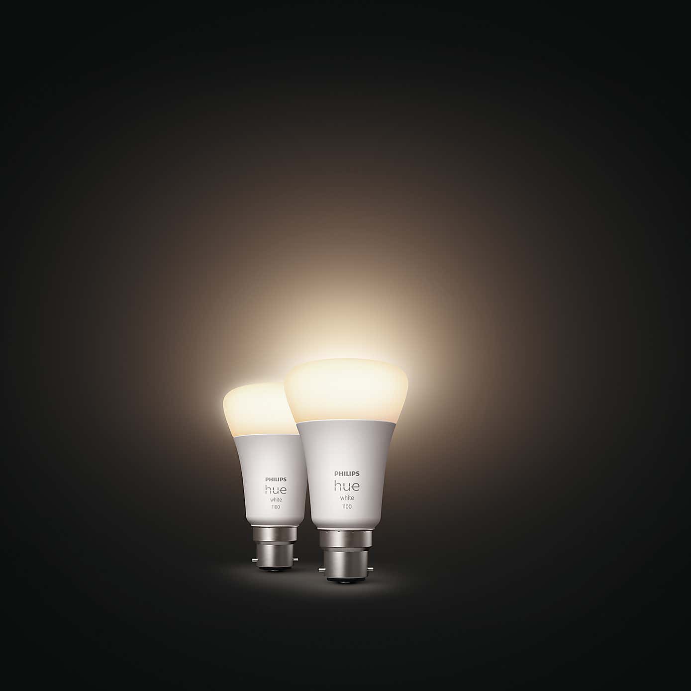 Philips HUE Smart 9.5 Watt BC LED Dimmable GLS Bulb 2 Pack