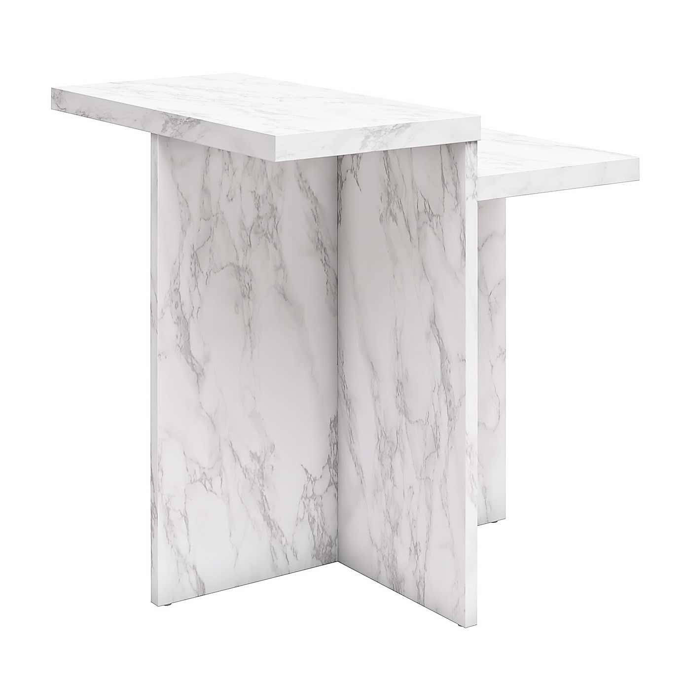Brielle Side Table, Faux Marble