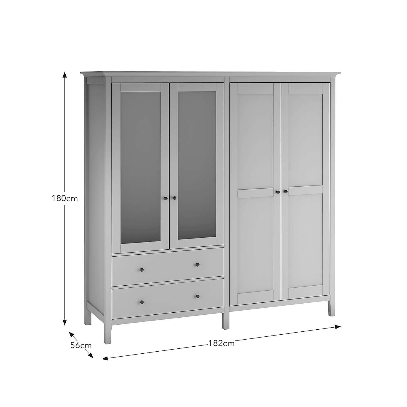 Lynton Mirrored 4 Door Wardrobe