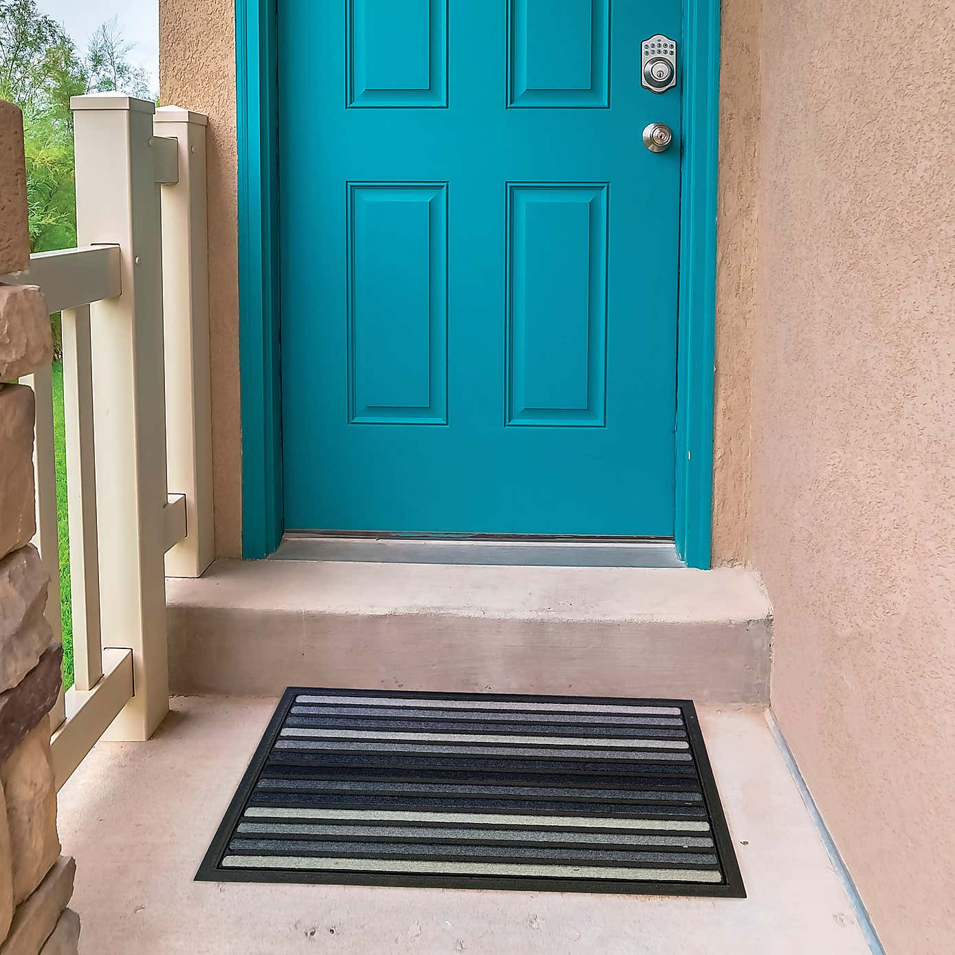 Scrape N'  Sorb Grey Stripe Doormat