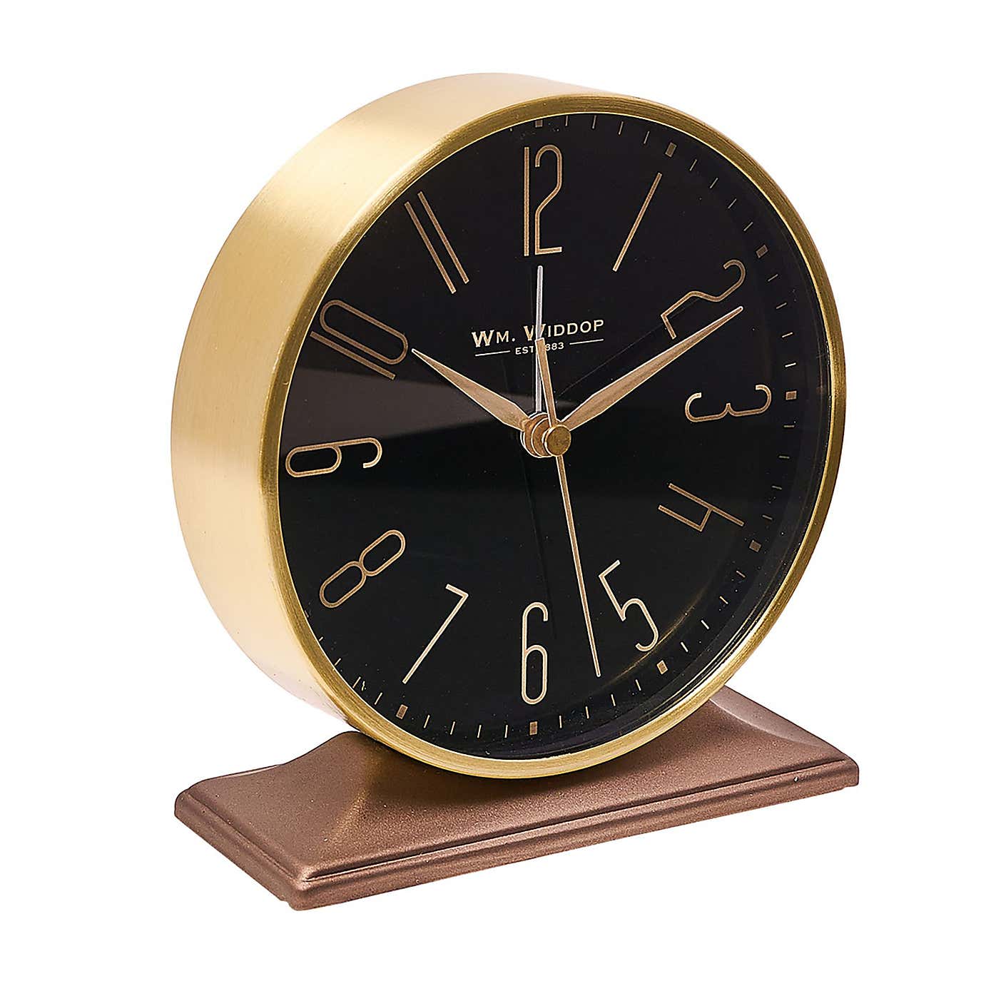 Widdop Black & Gold Mantel Alarm Clock