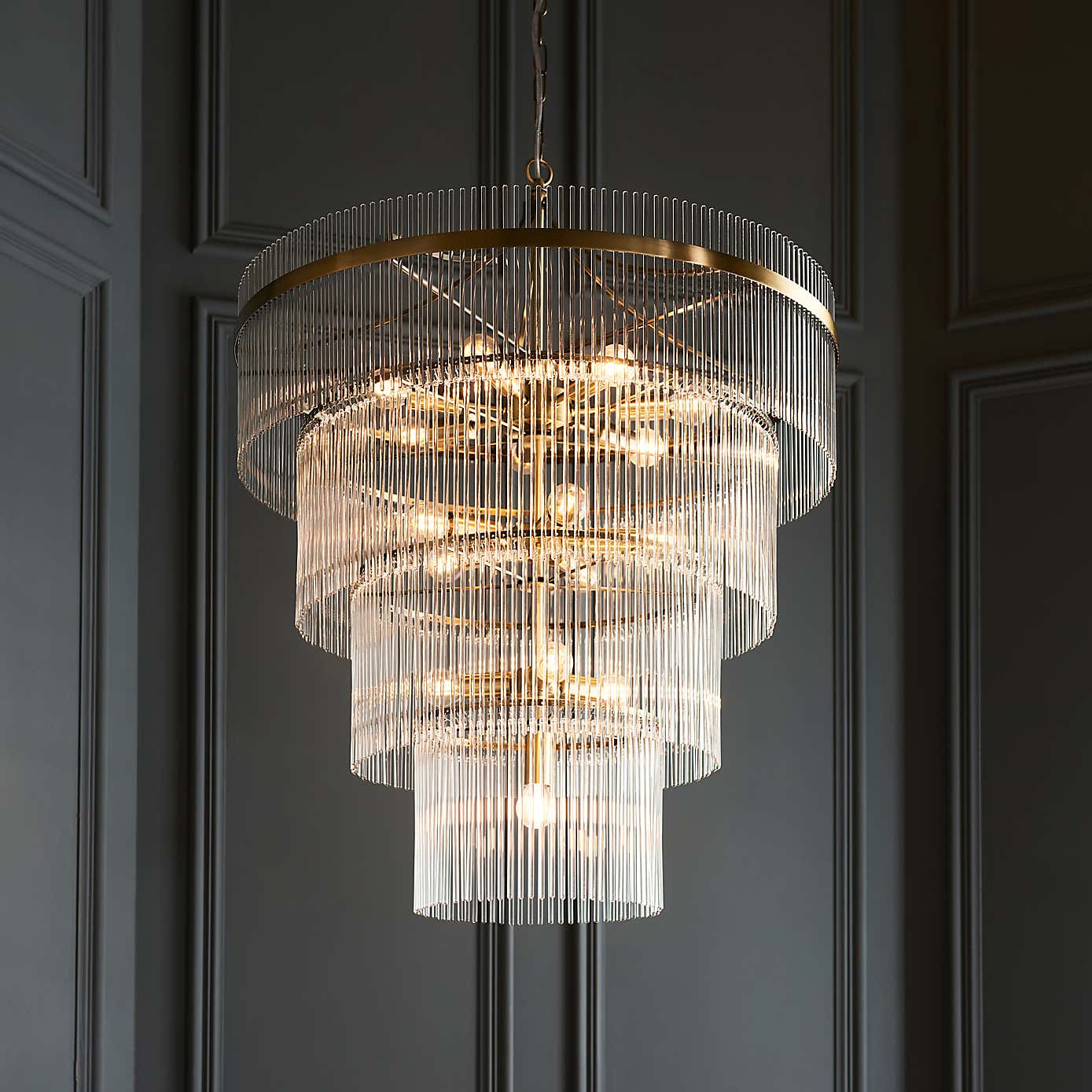 Vogue Langdon Art Deco 16 Light Adjustable Chandelier