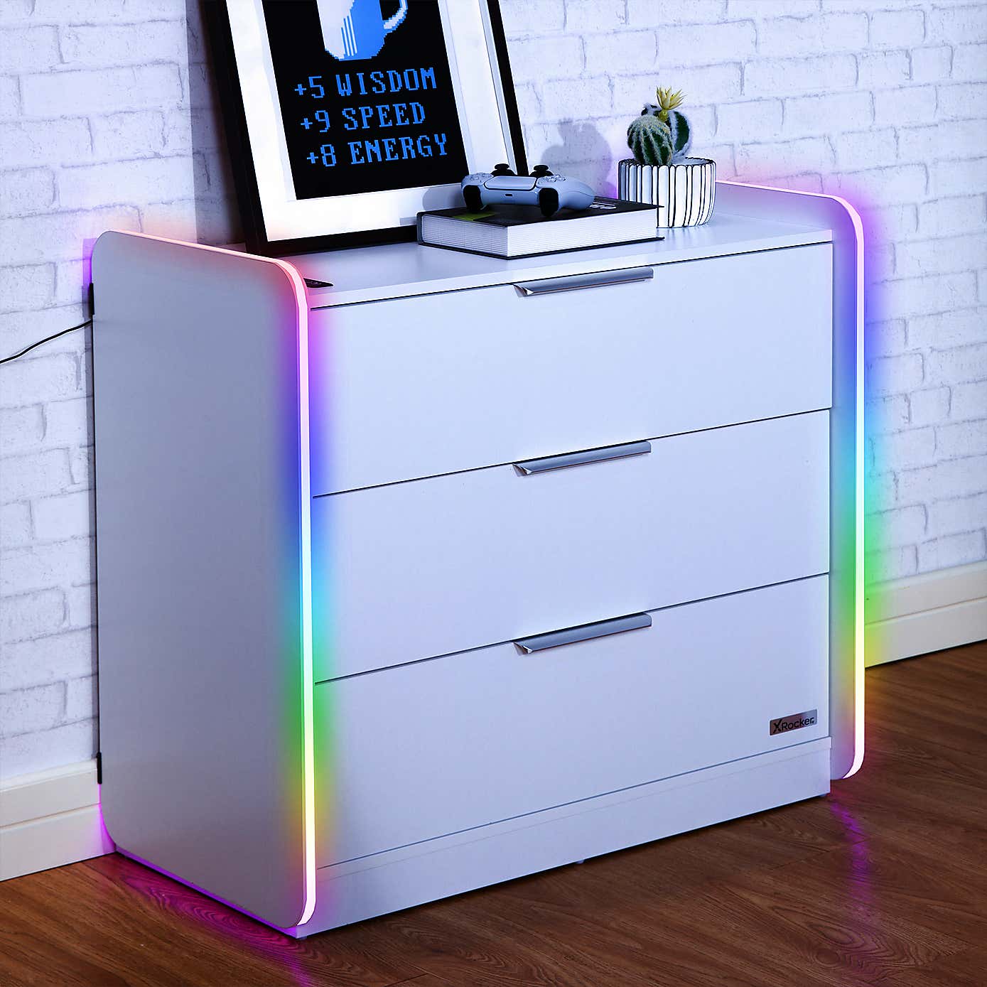 Electra Chest of 3 Drawers with LED Lights