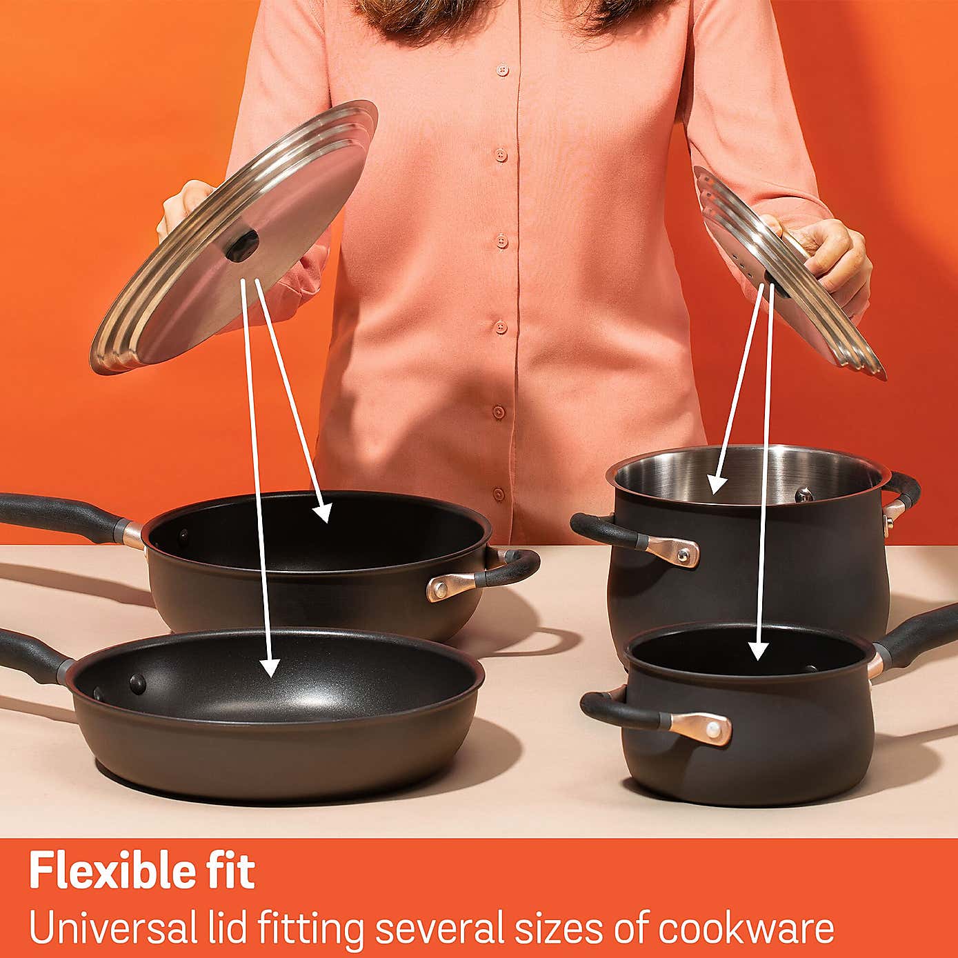 Meyer Accent Universal Stainless Steel 20/22/24cm Pan Lid