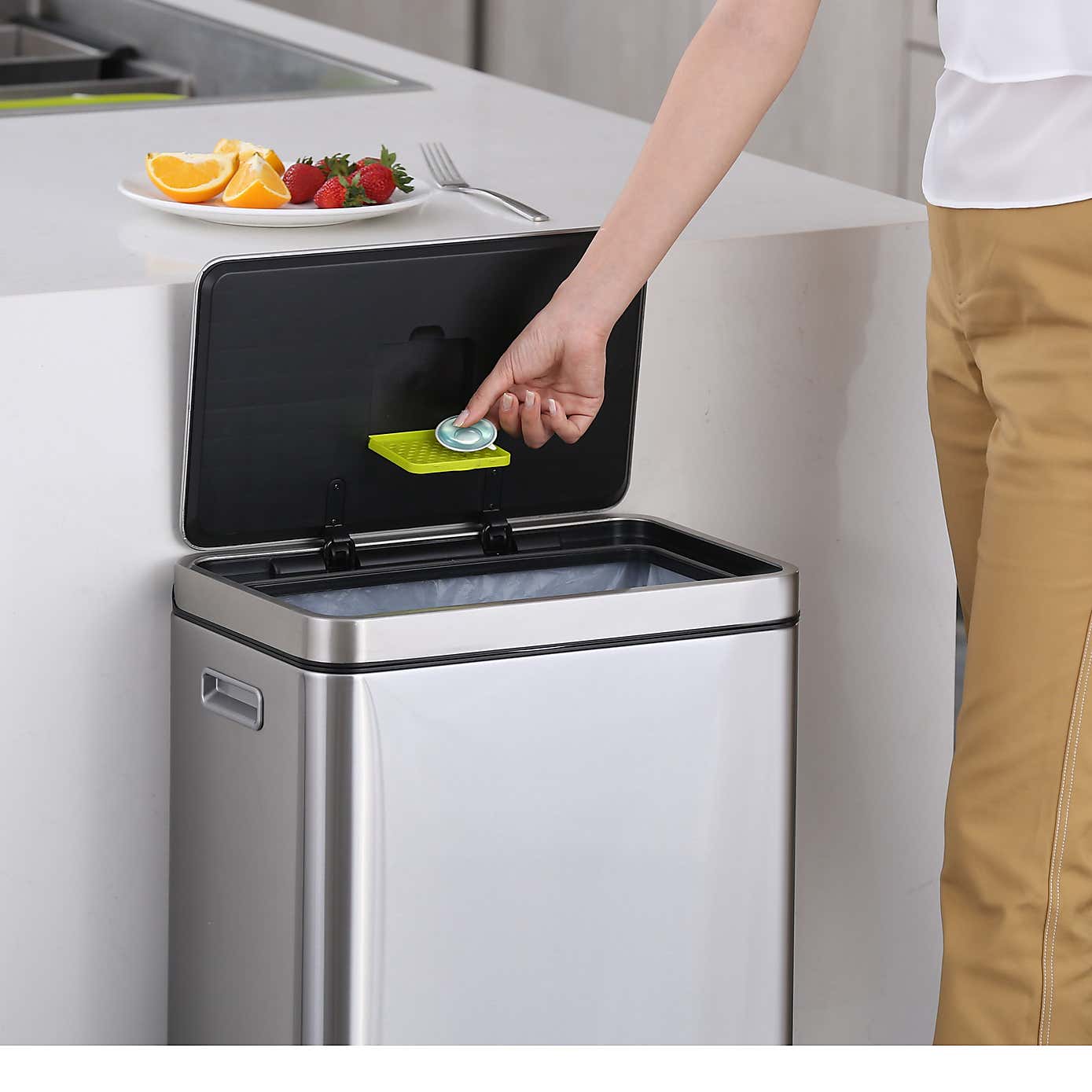 EKO X Cube 20/20L Stainless Steel Recycling Bin