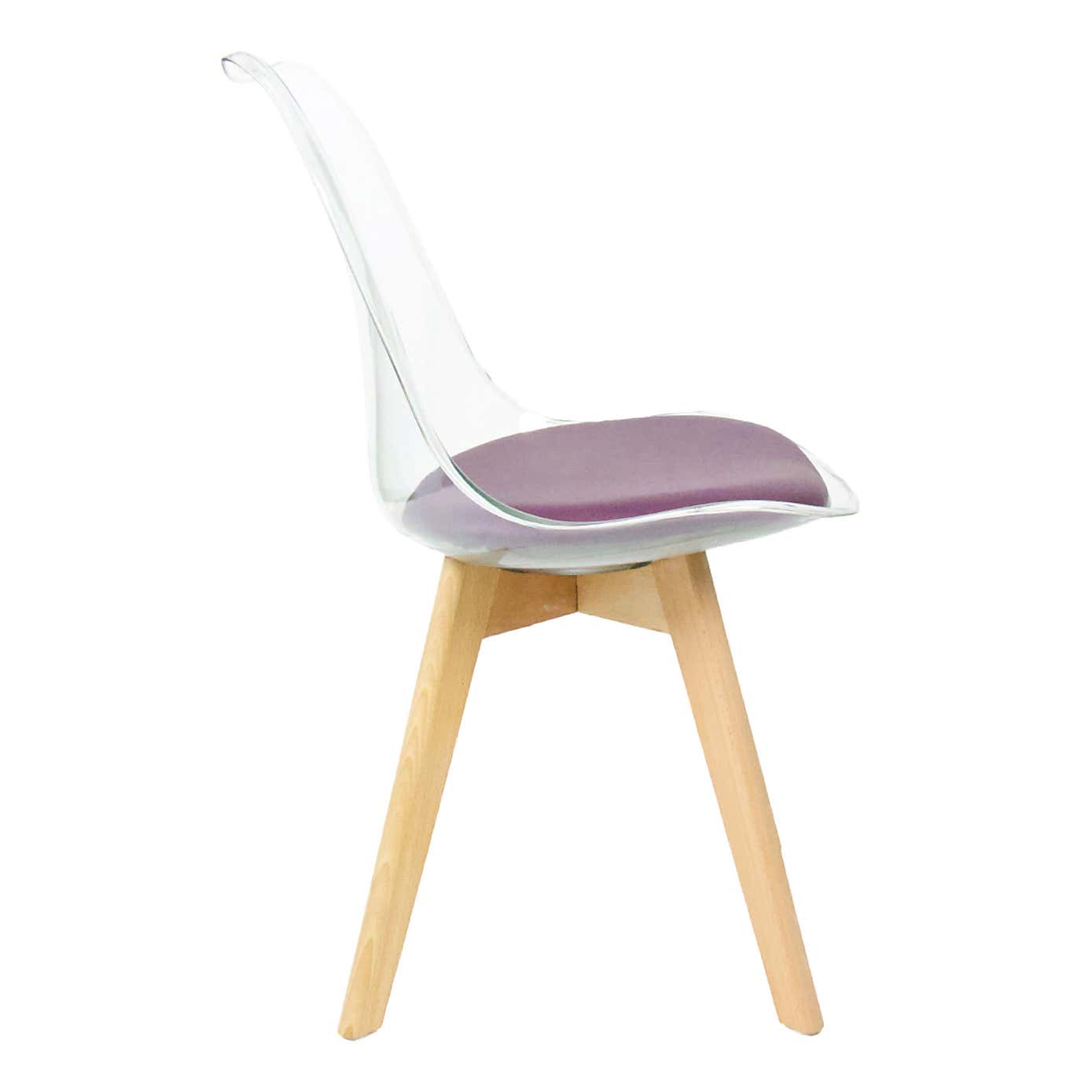 Fusion Living Soho Clear Plastic Dining Chair with Squared Legs