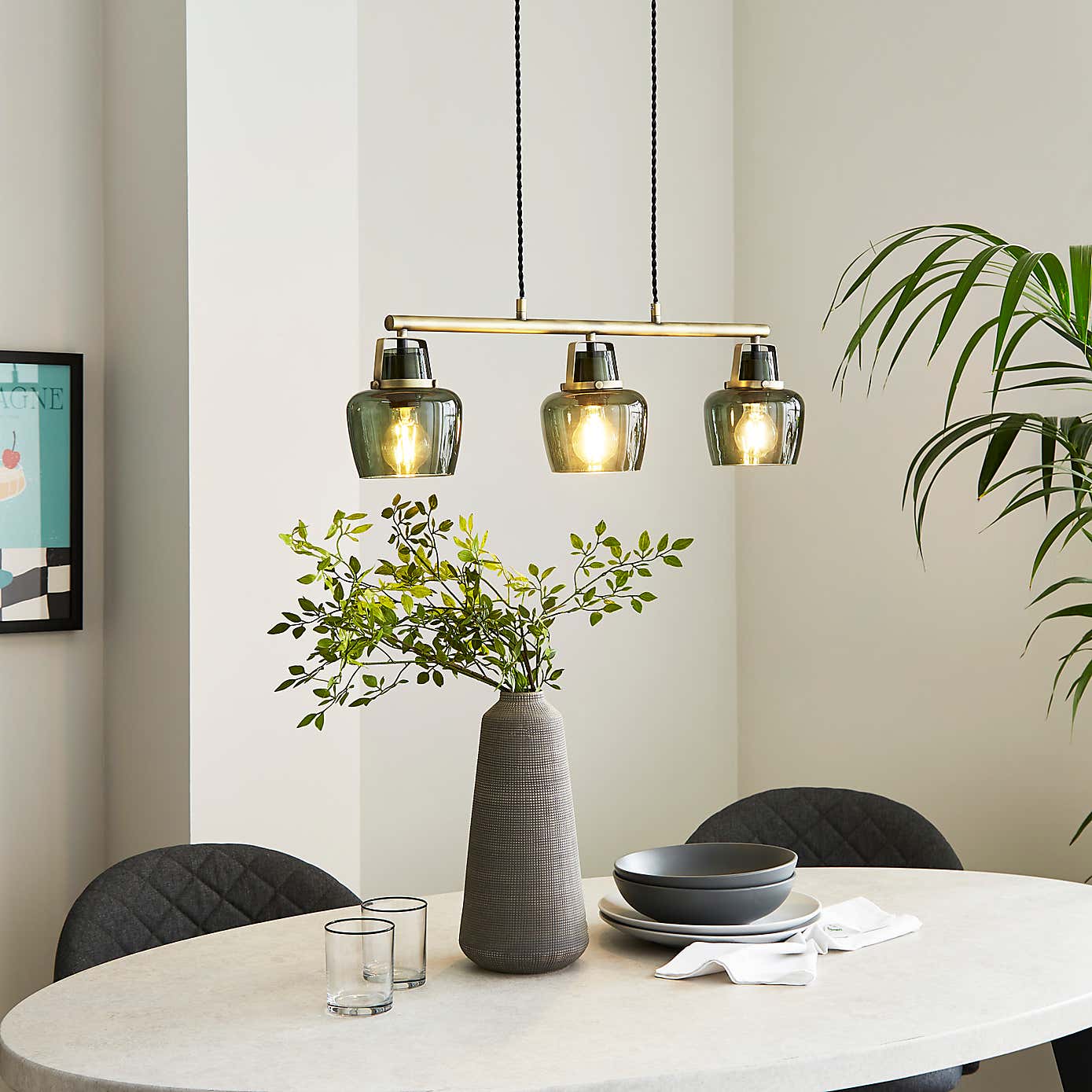 Auburn Modern 3 Light Adjustable Diner Ceiling Light