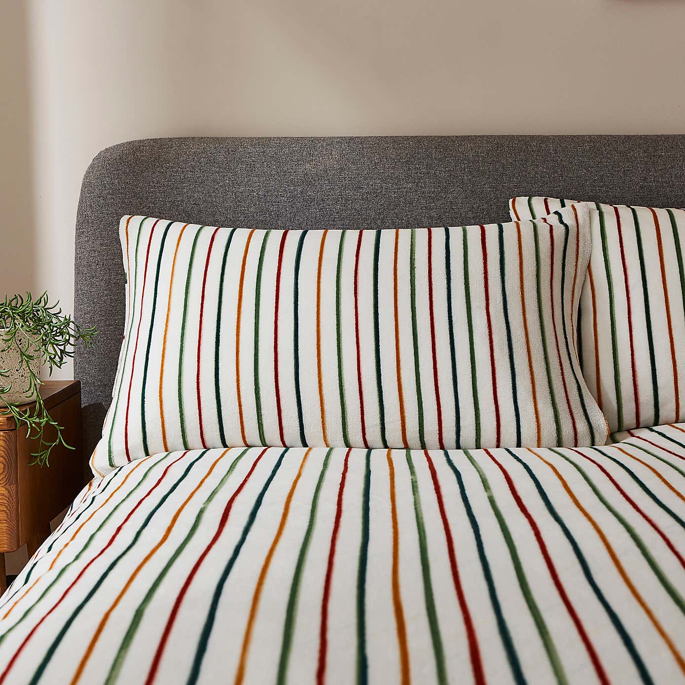 Woodland Check Fleece Duvet Cover and Pillowcase Set