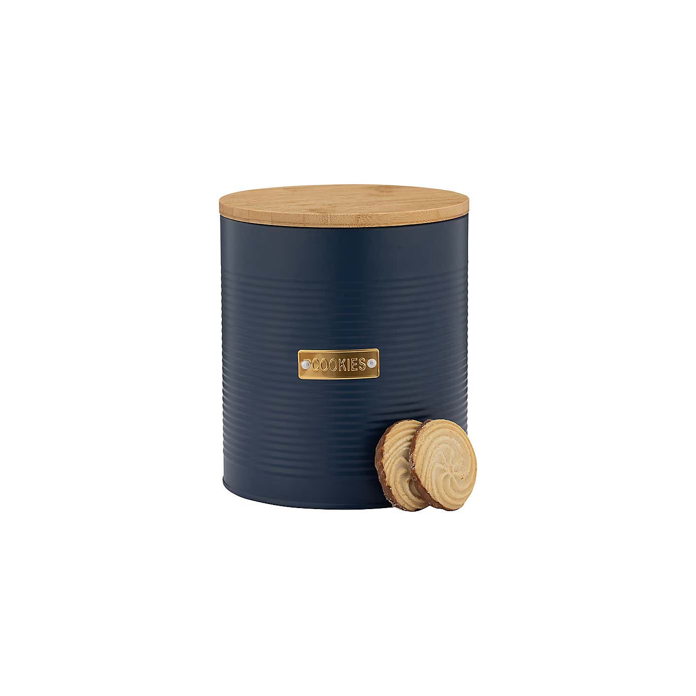 Typhoon Otto Round Navy Biscuit Tin