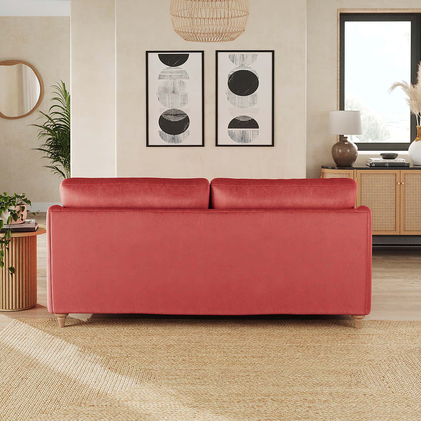 Hattie Matte Plush Velvet 3 Seater Sofa