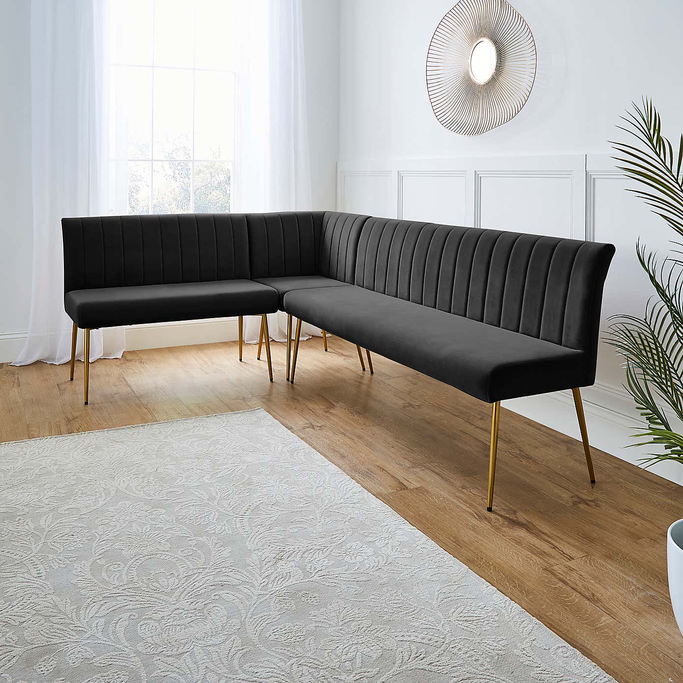 Kendall Velvet Corner Bench