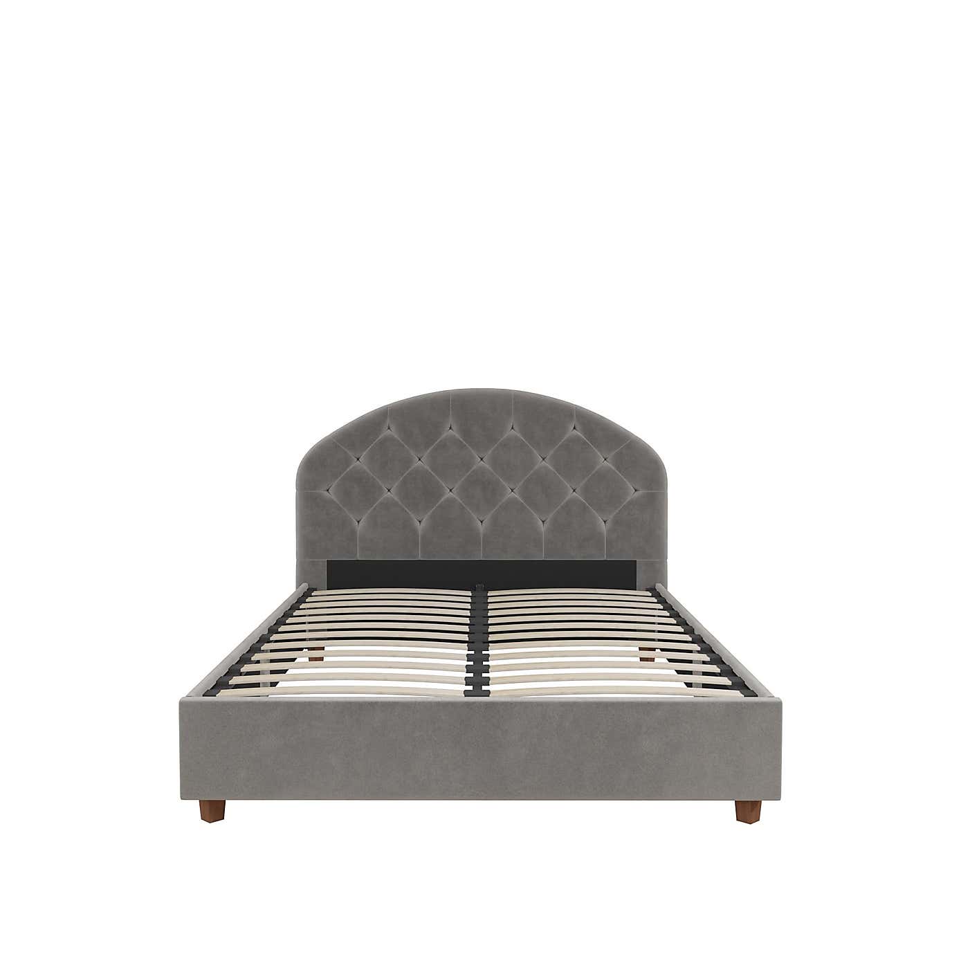 Aspen Velvet Upholstered Bed Frame