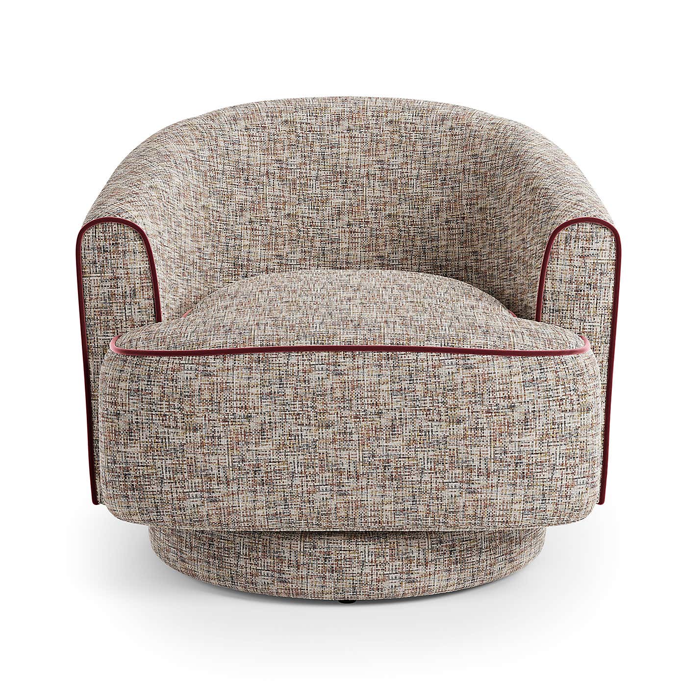 Carmen Chenille Curved Swivel Chair