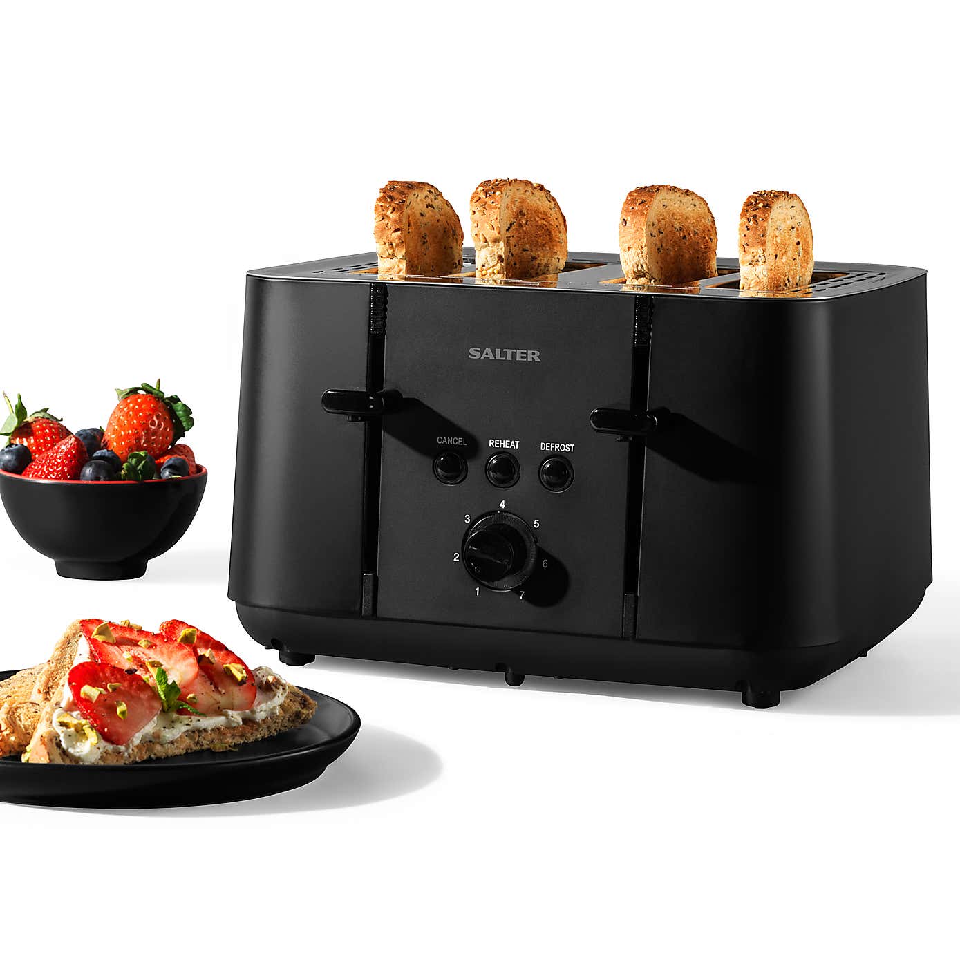 Salter Kuro Black 4 Slice Toaster