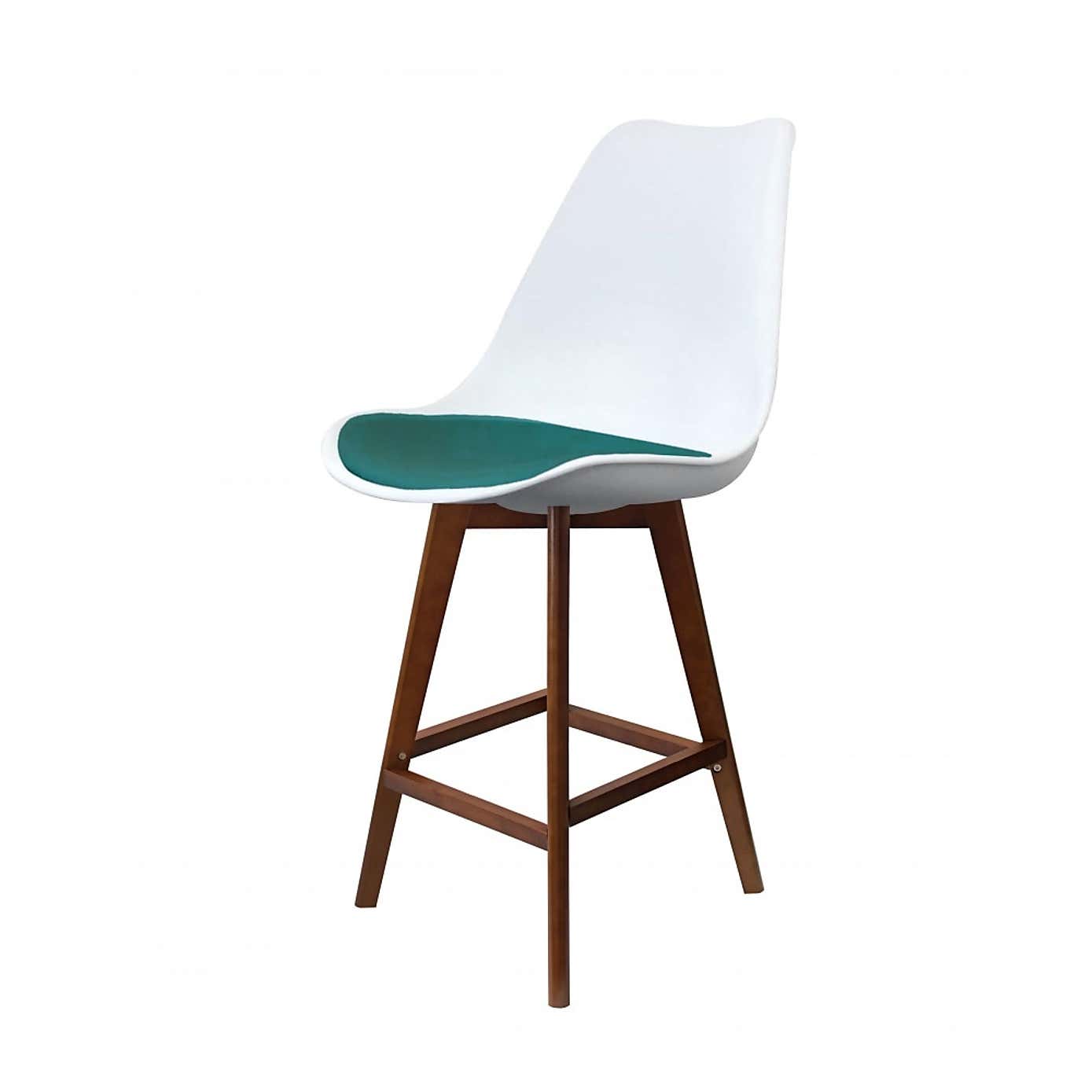 Fusion Living Soho White Plastic Bar Stool