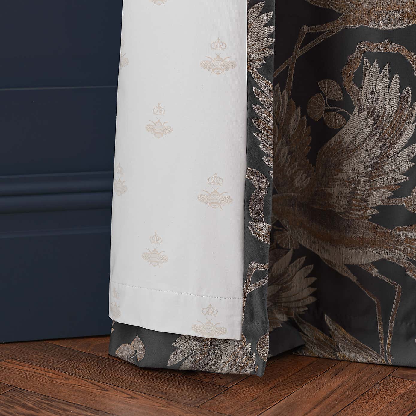 Dorma Gilded Crane Pencil Pleat Curtains