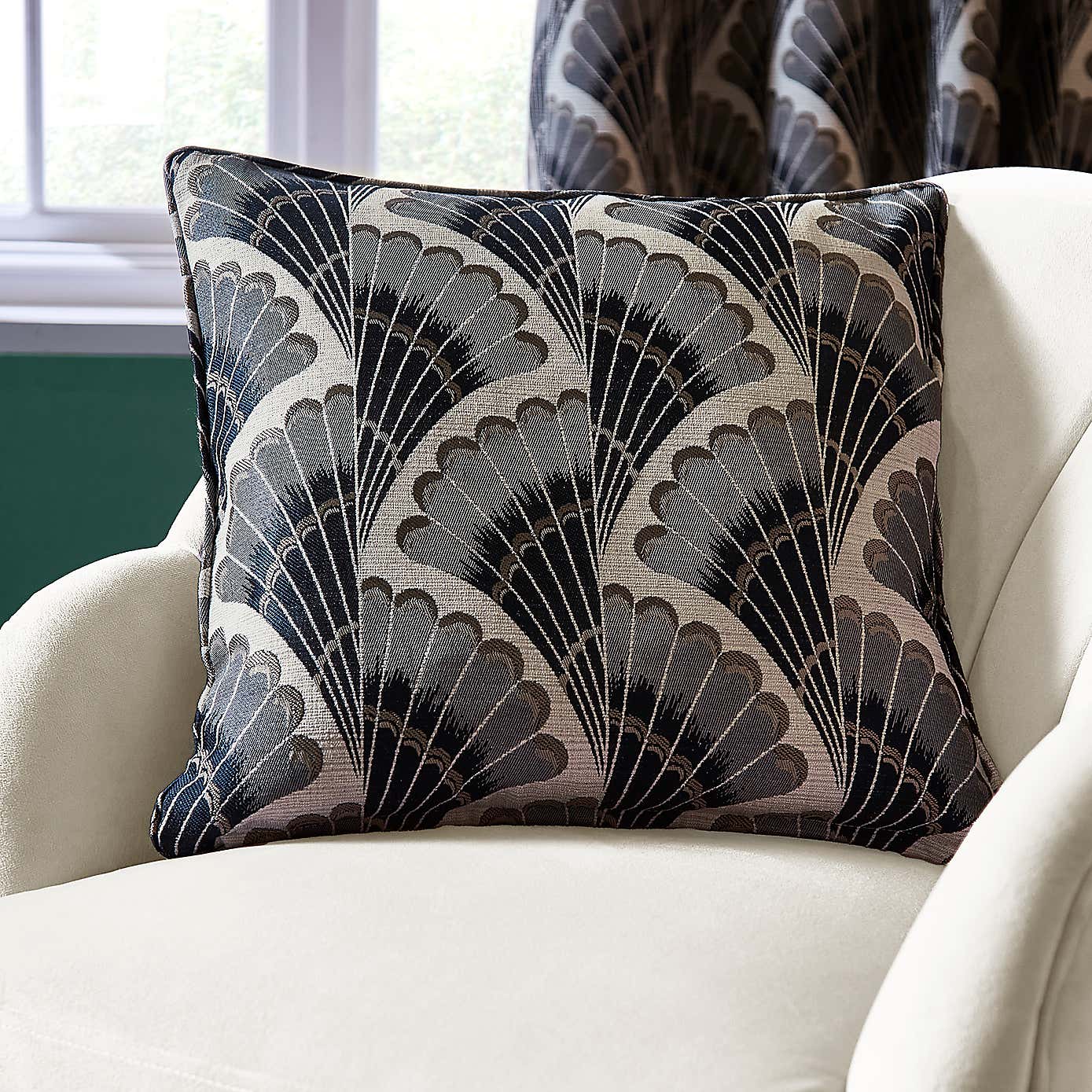 Fan Jacquard Eyelet Curtains