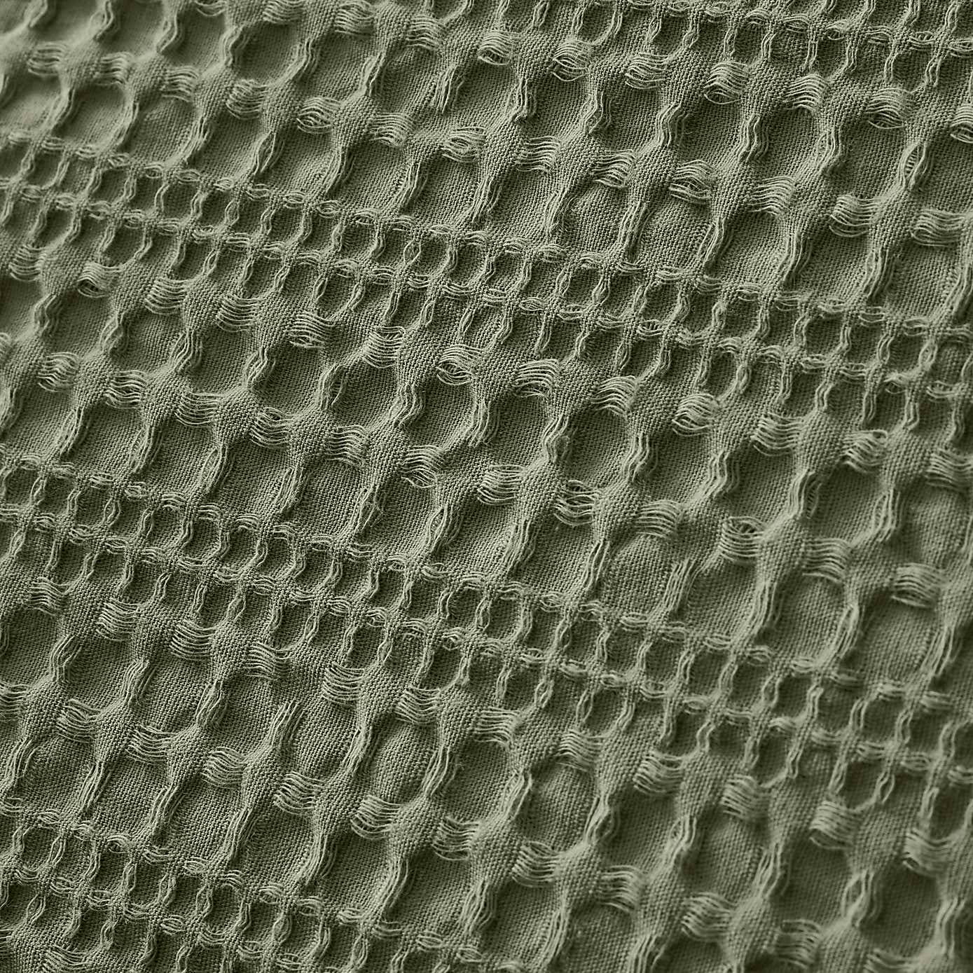 Amberley Waffle Cotton Silver Duvet Cover and Pillowcase Set