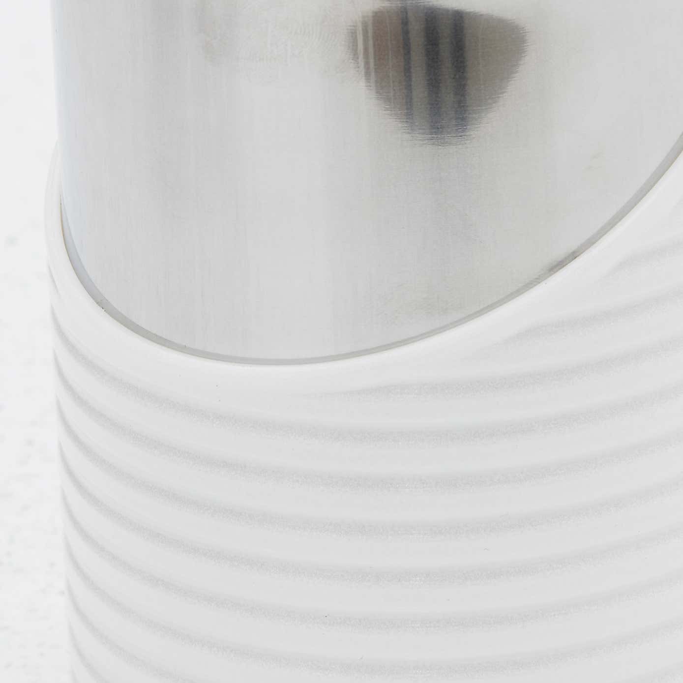 Linear White and Rose Gold Set of 3 Canisters