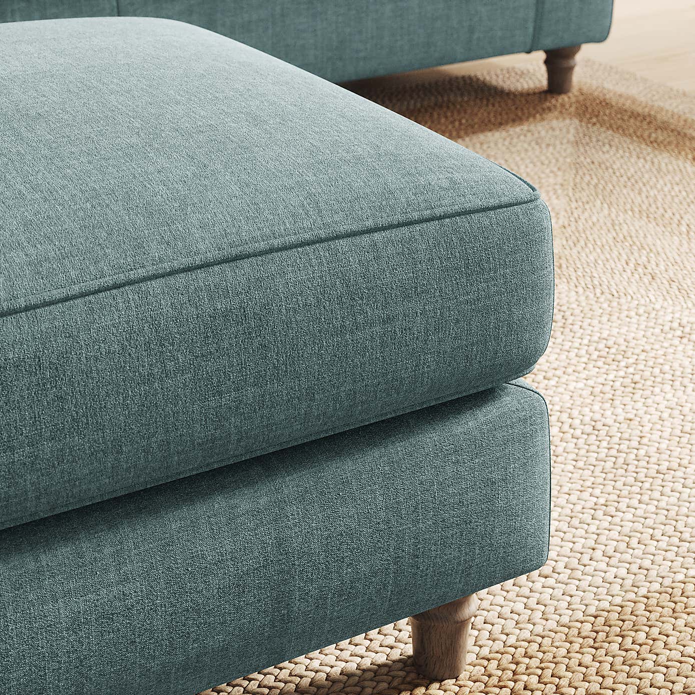 Flori Footstool, Tonal Plush Chenille
