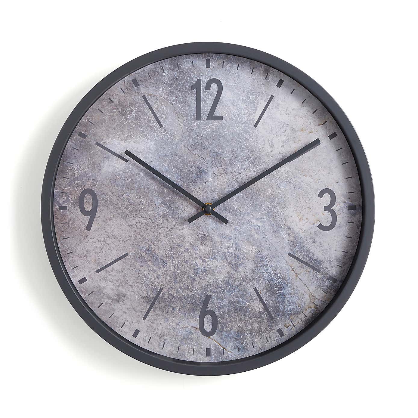 Concrete Effect Industrial Wall Clock