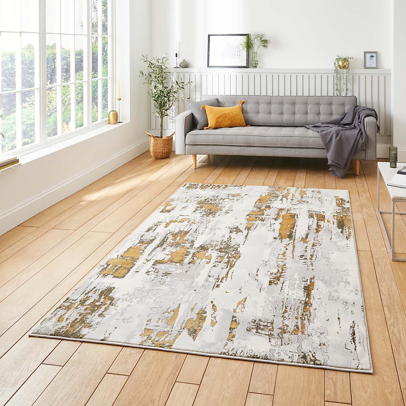 Apollo Marble Effect Washable Rug