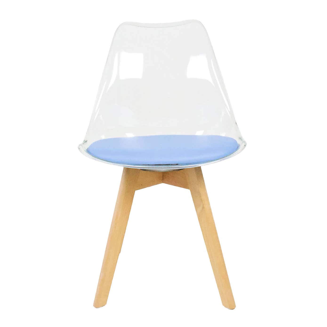 Fusion Living Soho Clear Plastic Dining Chair with Squared Legs