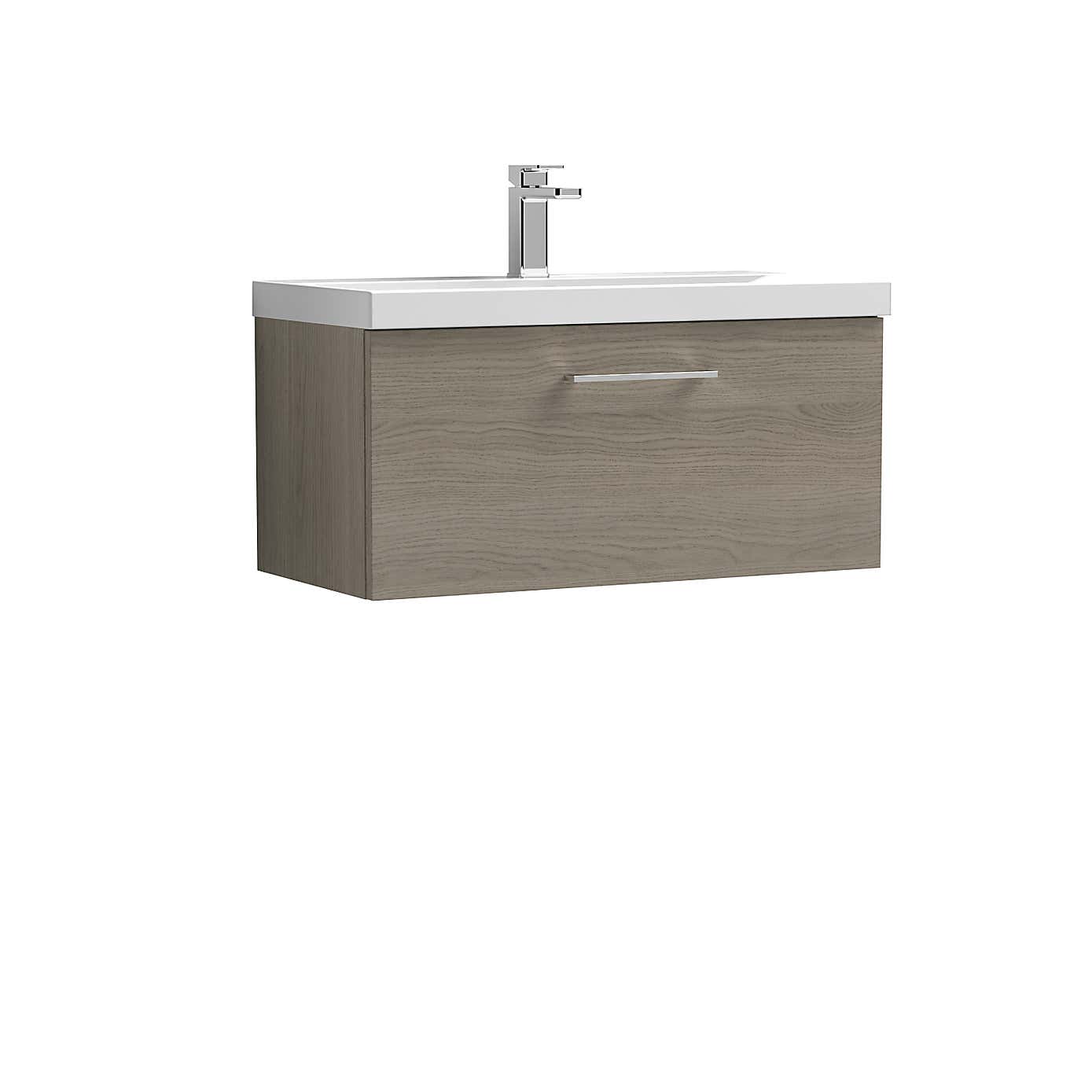 Arno Wall Mounted 1 Drawer Vanity Unit with Basin