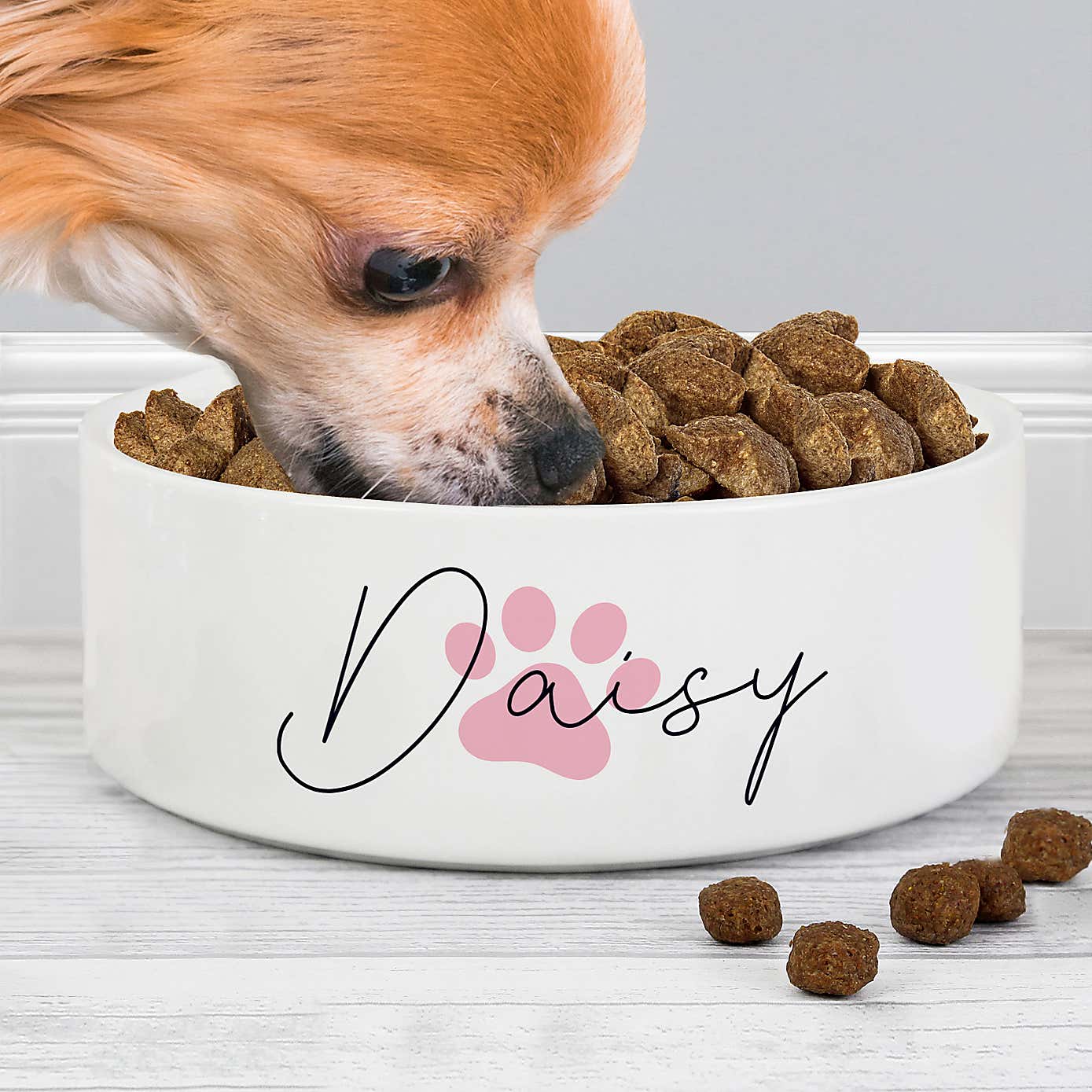Personalised Paw Print Medium Ceramic Pet Bowl