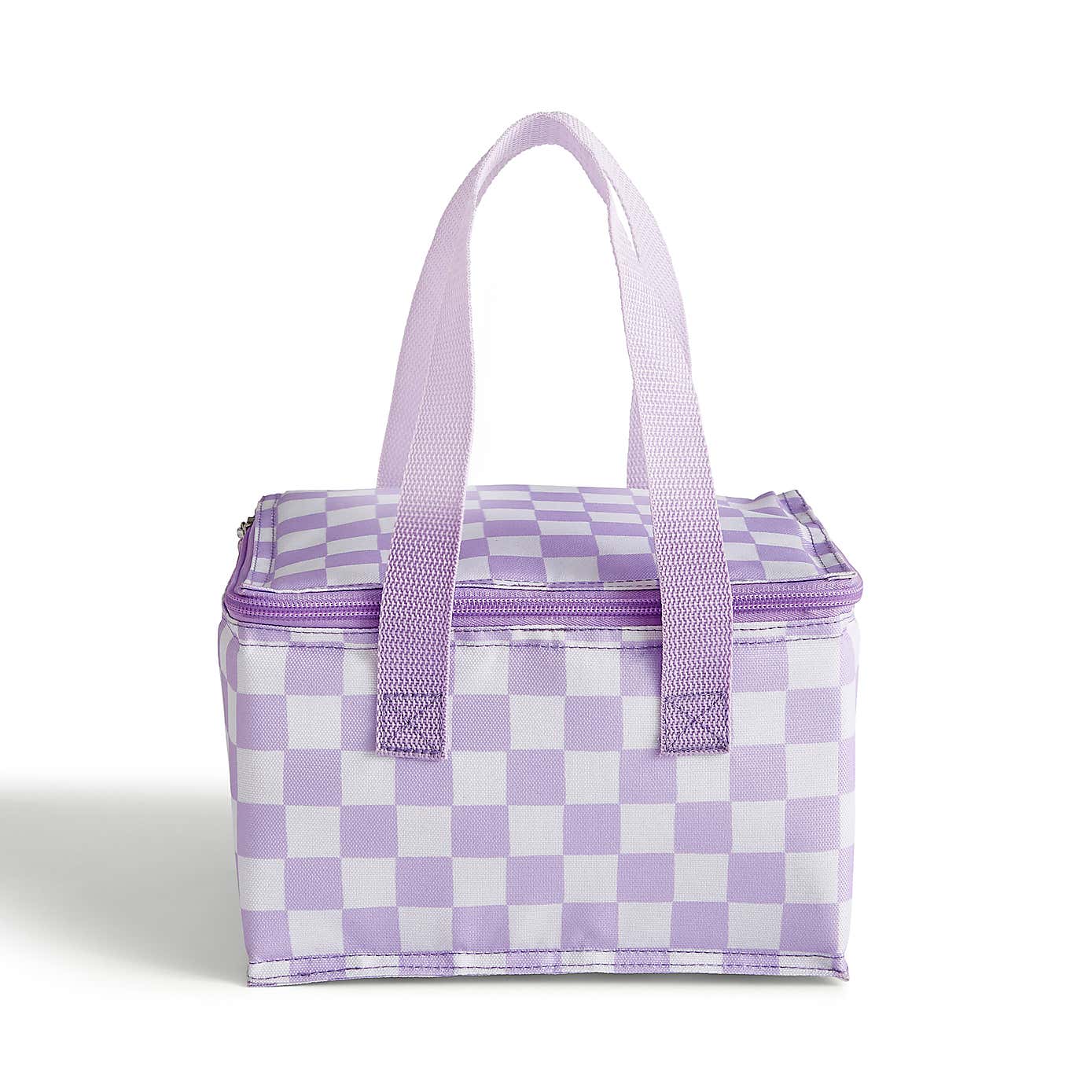 Checkerboard Lilac Sqaure Lunch Bag