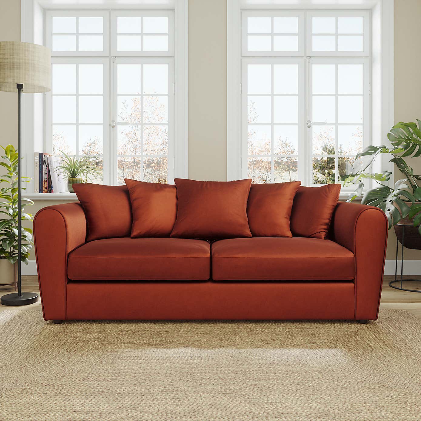 Blake Curved Arm Opulent Velvet 3 Seater Sofa