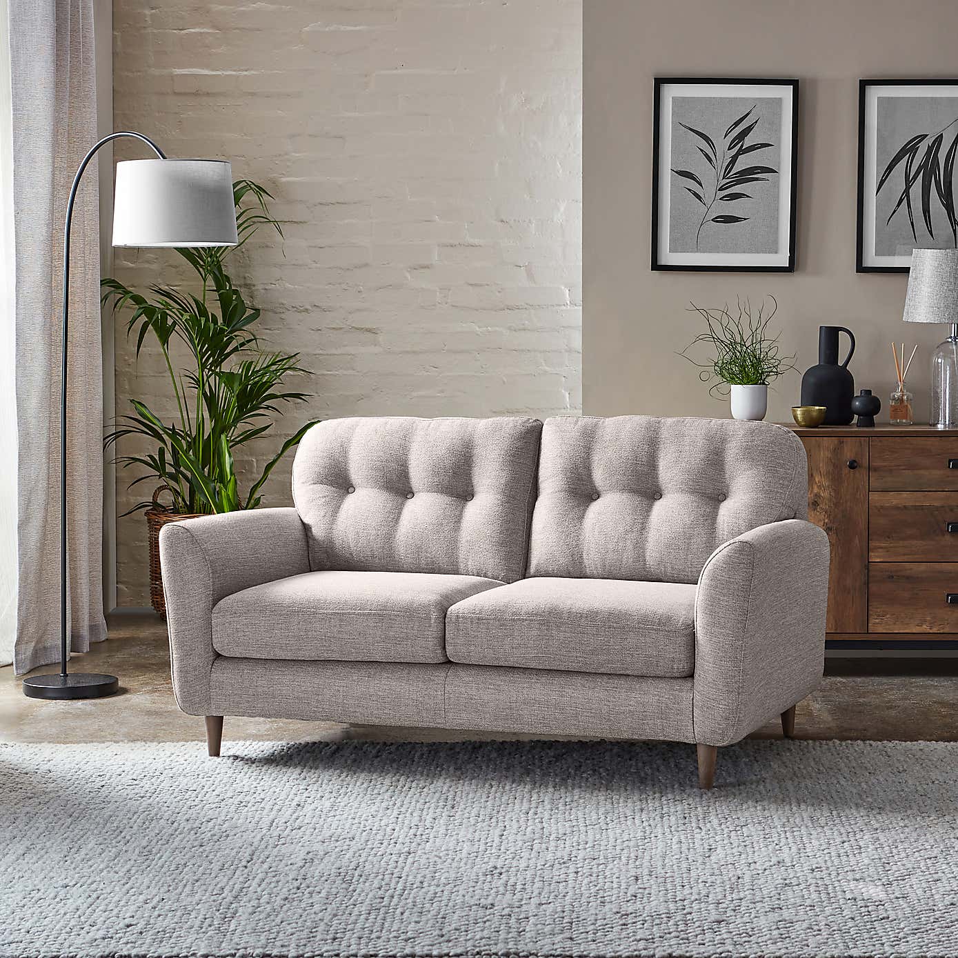 Sven Tonal Weave 2 Seater Sofa