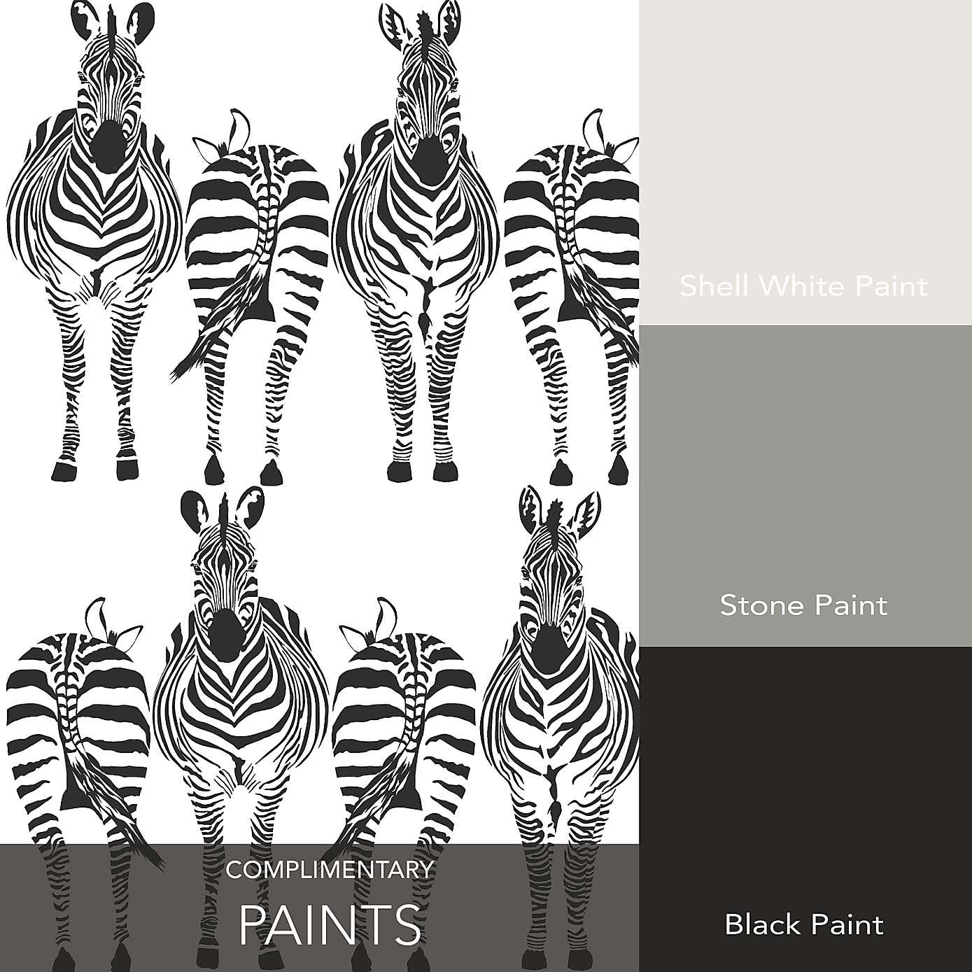 Cheeky Zebra Mono Wallpaper