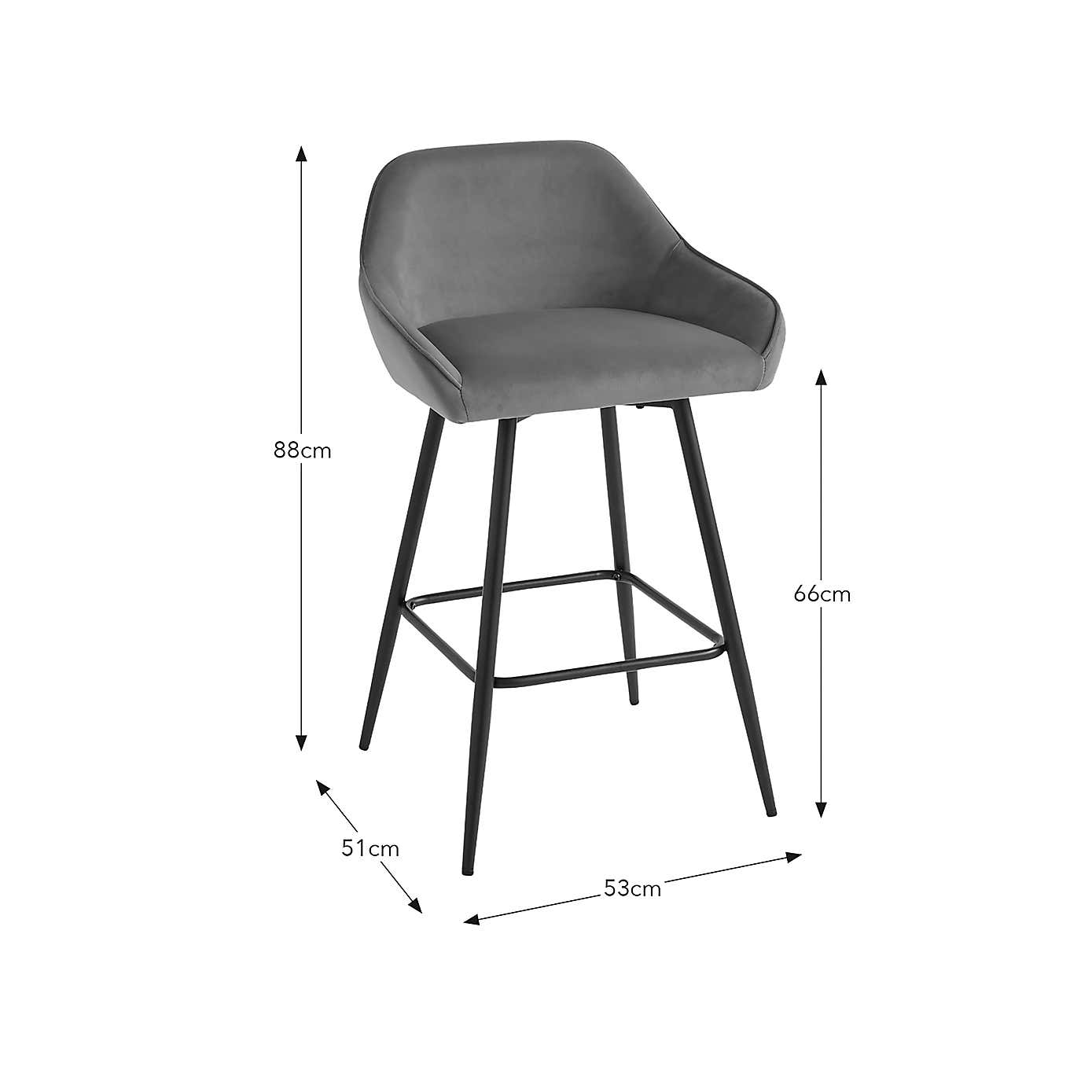 Radleigh Bar Stool, Velvet