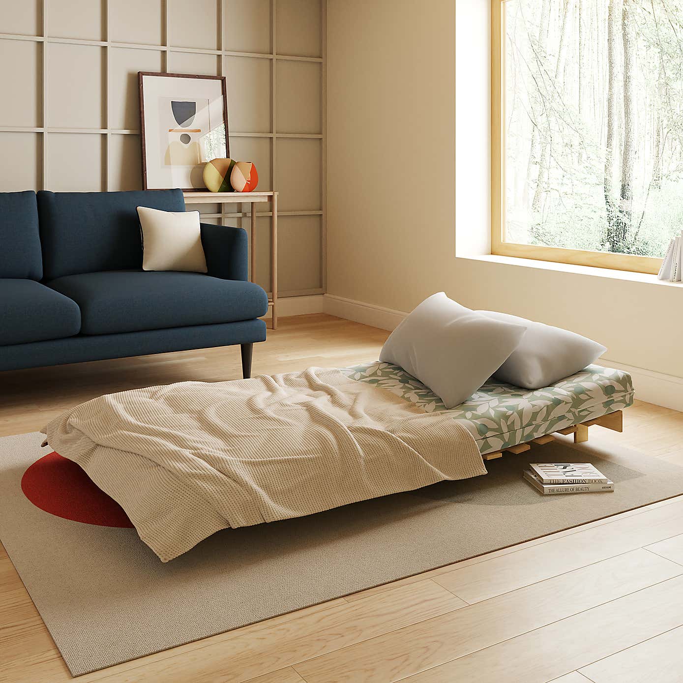Mito Erwin Single Futon Sage Natural Frame