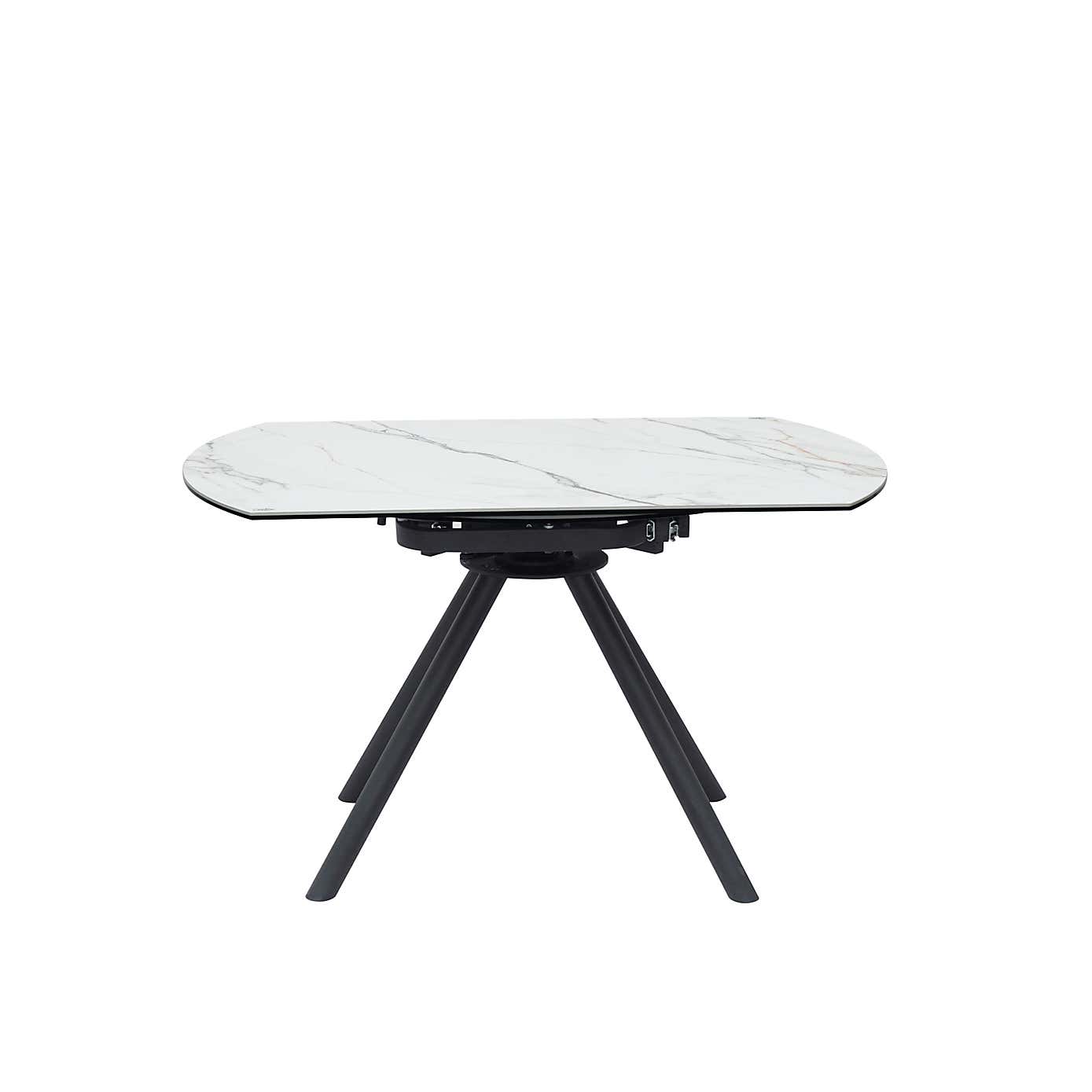 Indus Valley Camden Extendable 4-6 Seater Round Ceramic Rounded Legs Dining Table