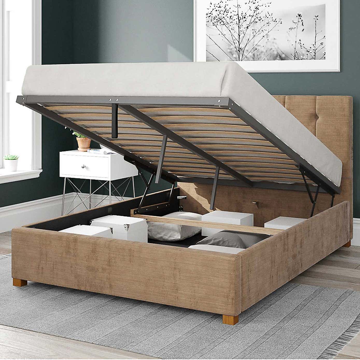Hepburn Firenze Velour Ottoman Bed Frame