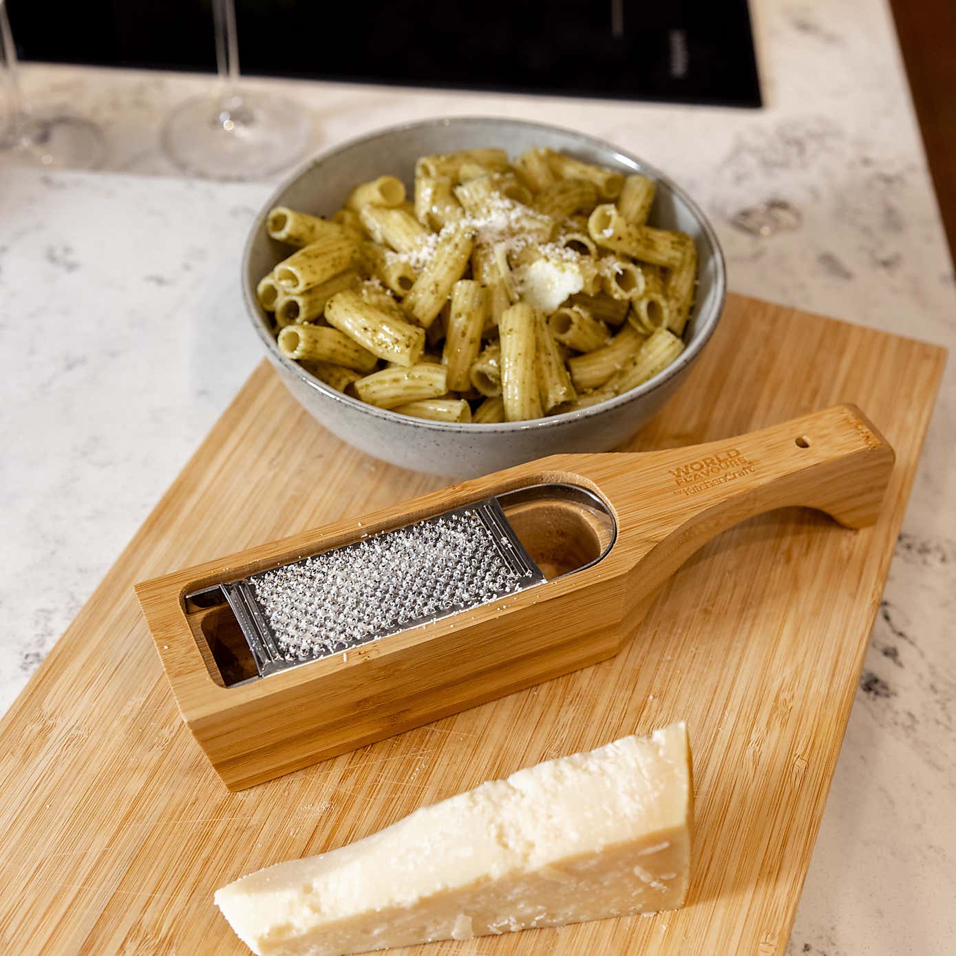 KitchenCraft World of Flavours Italian Bamboo Parmesan Grater