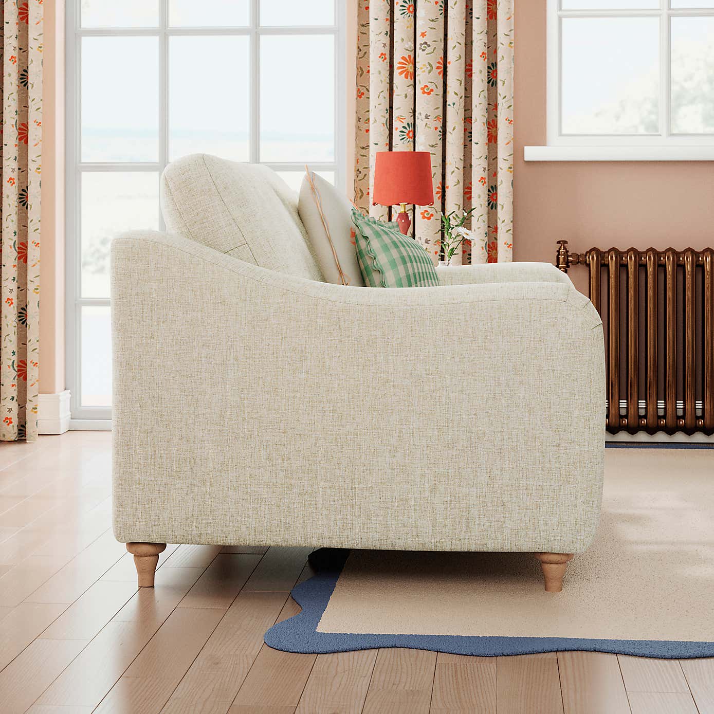 Hattie Slub Faux Linen Snuggle Sofa