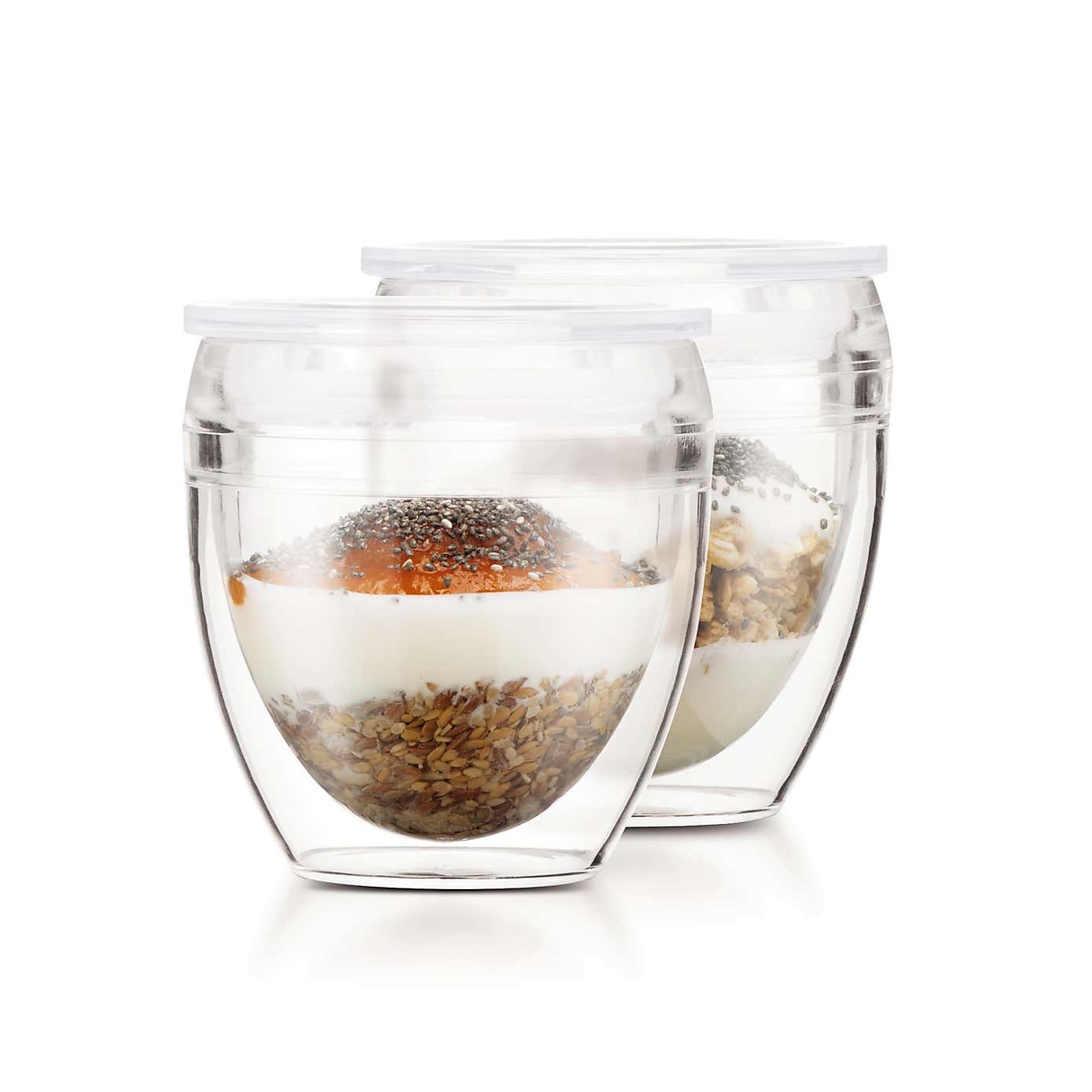 Bodum Pavina To Go Set of 2 Double Walled Tumbler with Lid