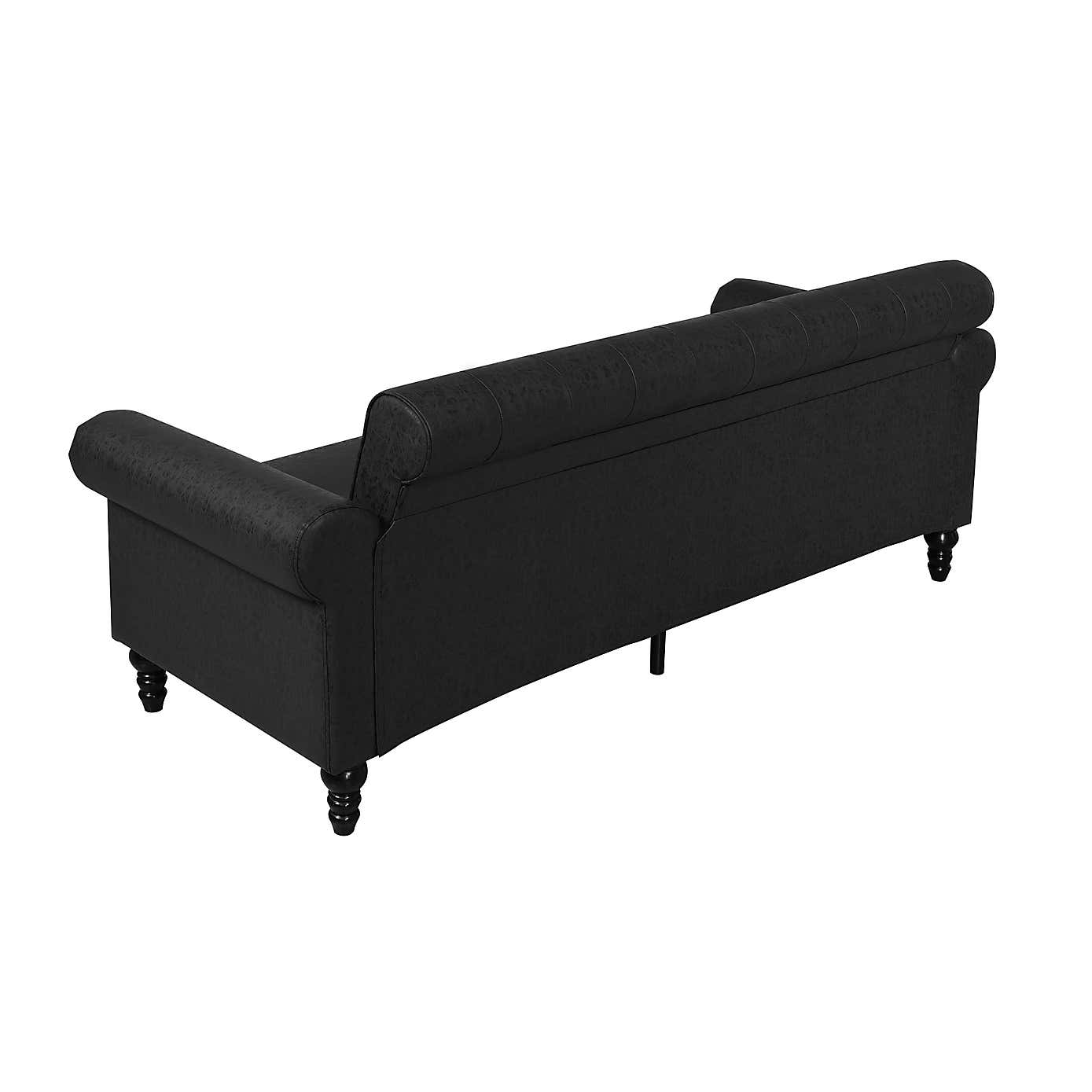 Greta Faux Leather 3 Seater Sofa