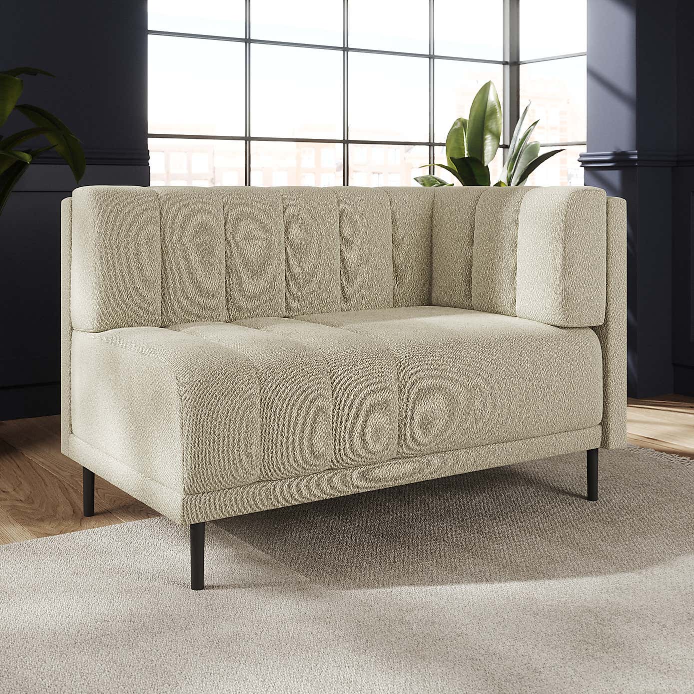 Amali Corner Dining Bench, Boucle